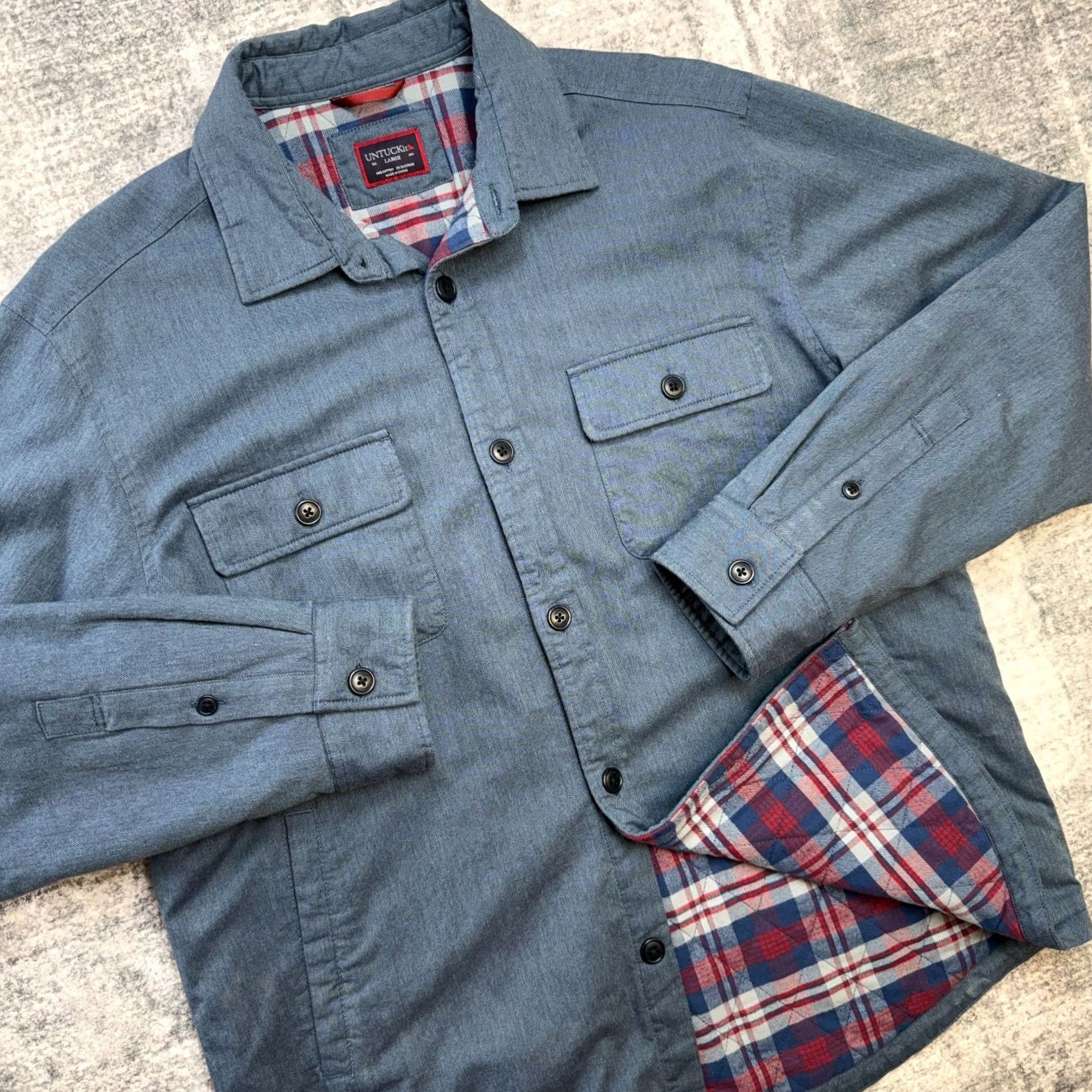 UNTUCKit UNTUCKit Shirt Jacket Men L Blue Quilted Lined Shacket Pockets Button-Up Casual Workwear Coupon Ziata Size US L / EU 52-54 / 3 - 2 Thumbnail