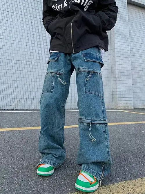American Edition × Designer Bag fade baggy skate hiphop cargo pants Size US 32 / EU 48 - 4 Thumbnail