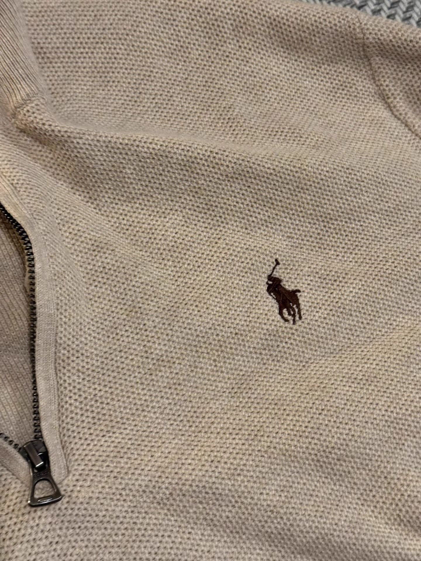 Polo Ralph Lauren Polo Ralph Lauren Beige Half-Zip Mock Neck Sweater K24 Size US XL / EU 56 / 4 - 3 Thumbnail