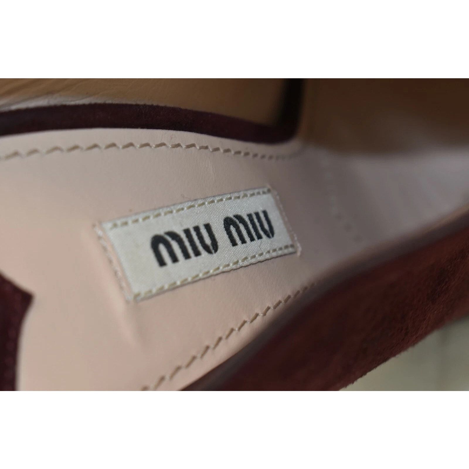 Miu Miu MIU MIU PRADA BURGUNDY SUEDE ZIPPER SANDALS HEEL PUMPS 36.5 Size US 6.5 / IT 36.5 - 7 Thumbnail
