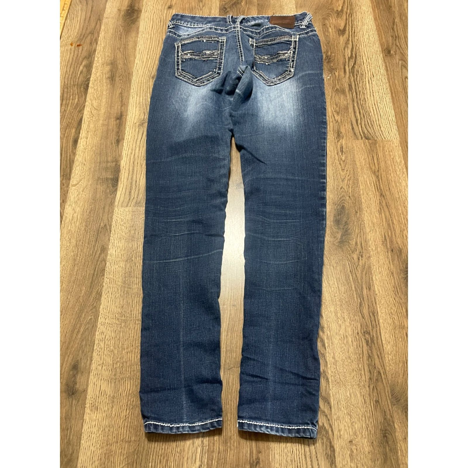 Vintage Maurices Jeans Woman's Size Small Blue Denim Skinny Pockets Regular Inseam 29.5in Size 28" / US 6 / IT 42 - 2 Thumbnail