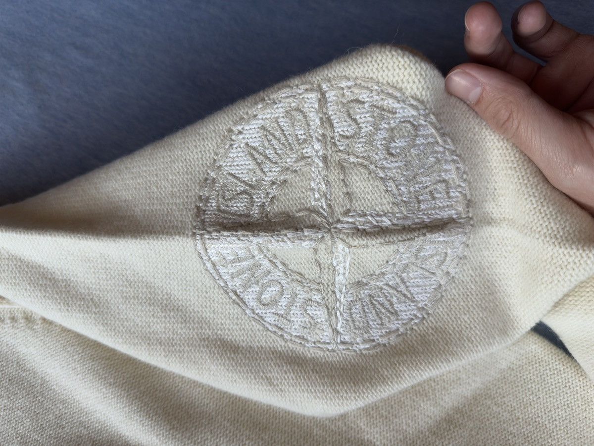 Stone Island Stone Island Wool Cream Sweater Size US L / EU 52-54 / 3 - 3 Thumbnail