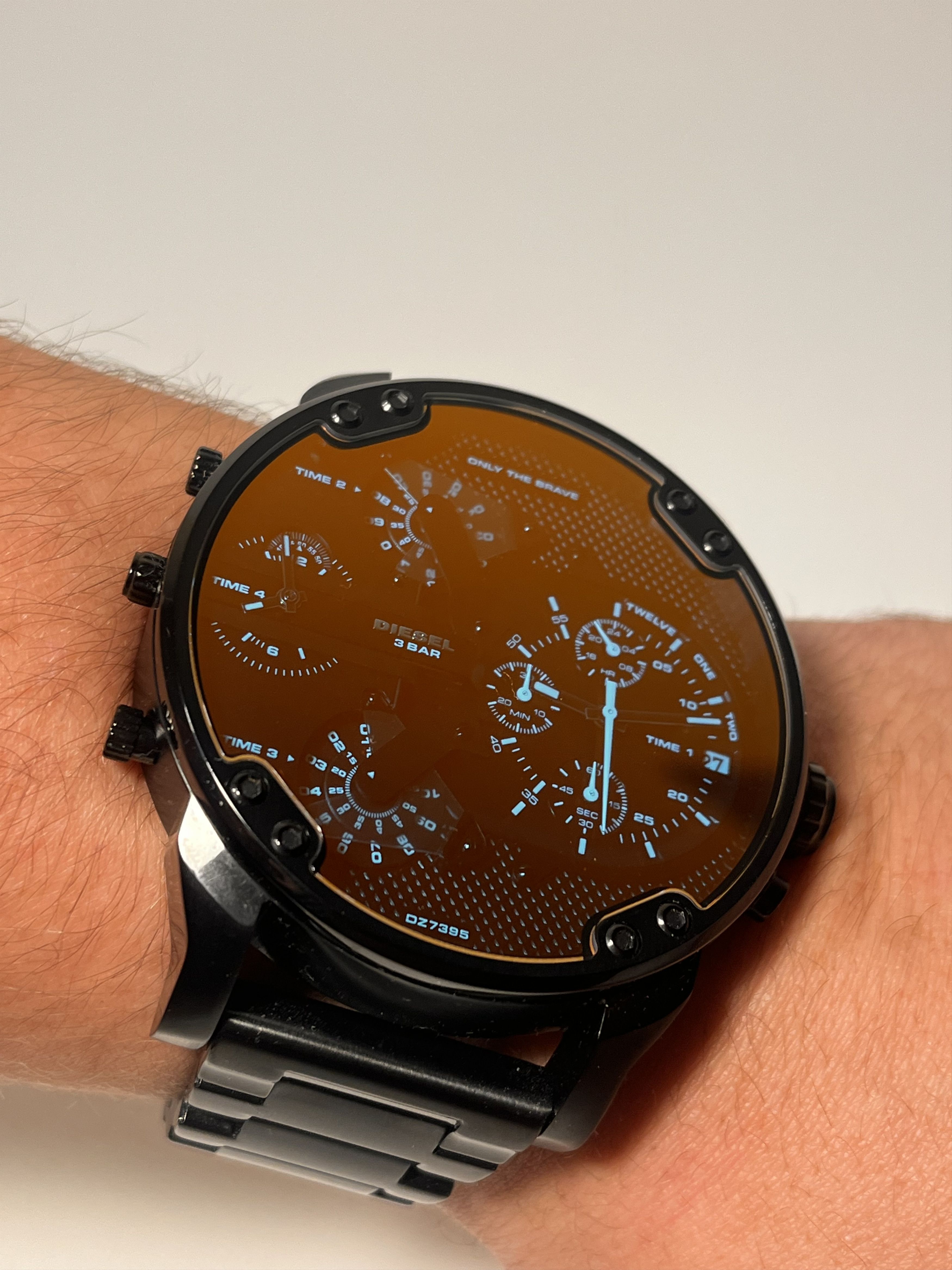 Diesel black orange metallic tint watch Size ONE SIZE - 1 Thumbnail