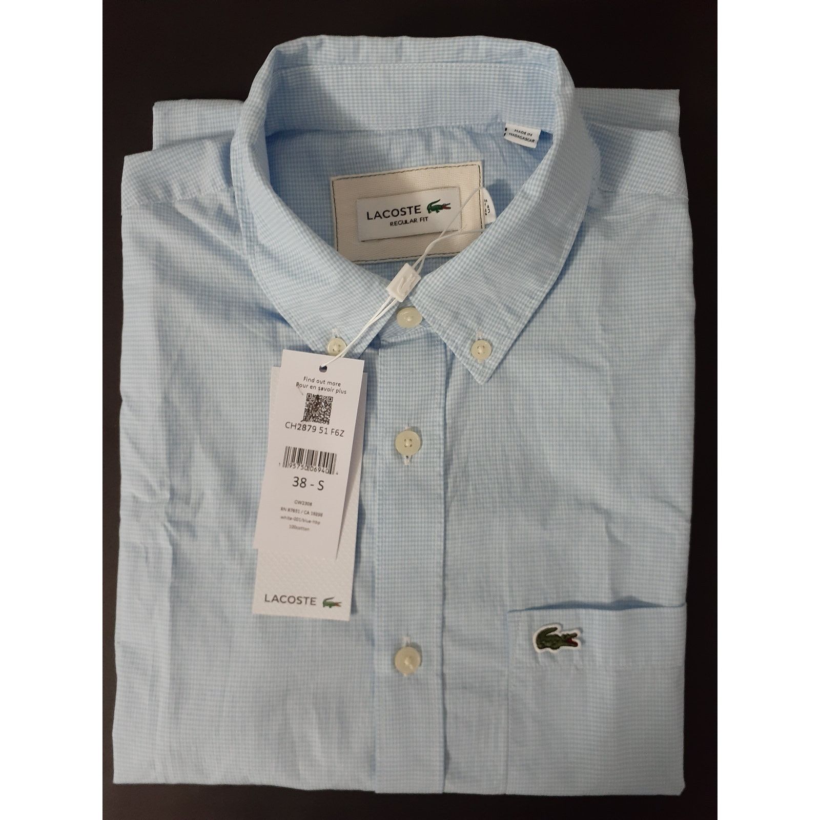 Lacoste Lacoste Mens Contemporary Collections Short Sleeve Gingham S Size US S / EU 44-46 / 1 - 2 Thumbnail