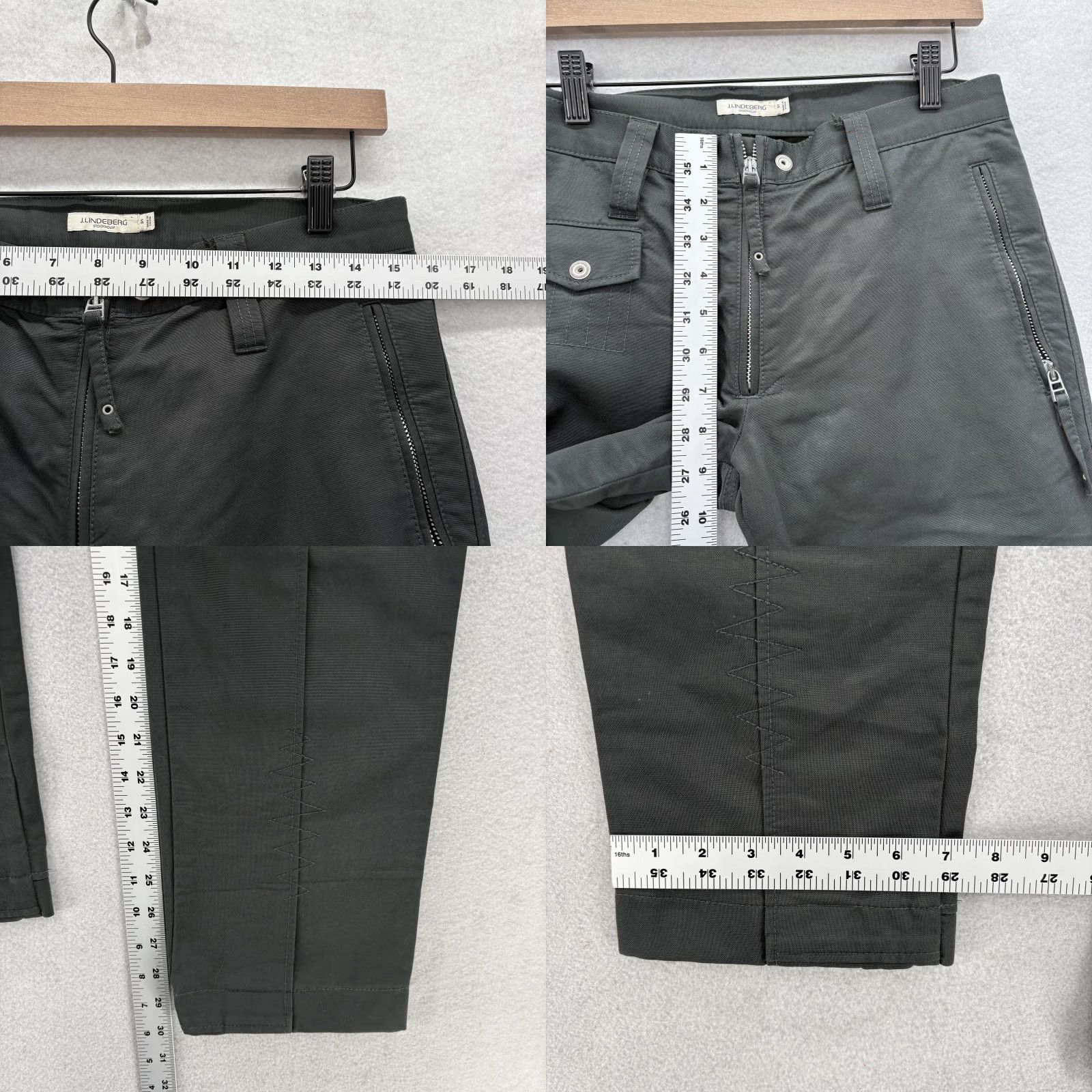J.Lindeberg J.Lindeberg Pants Slim Straight Gray 31x30 Zip Pockets Mens Size US 31 - 8 Thumbnail