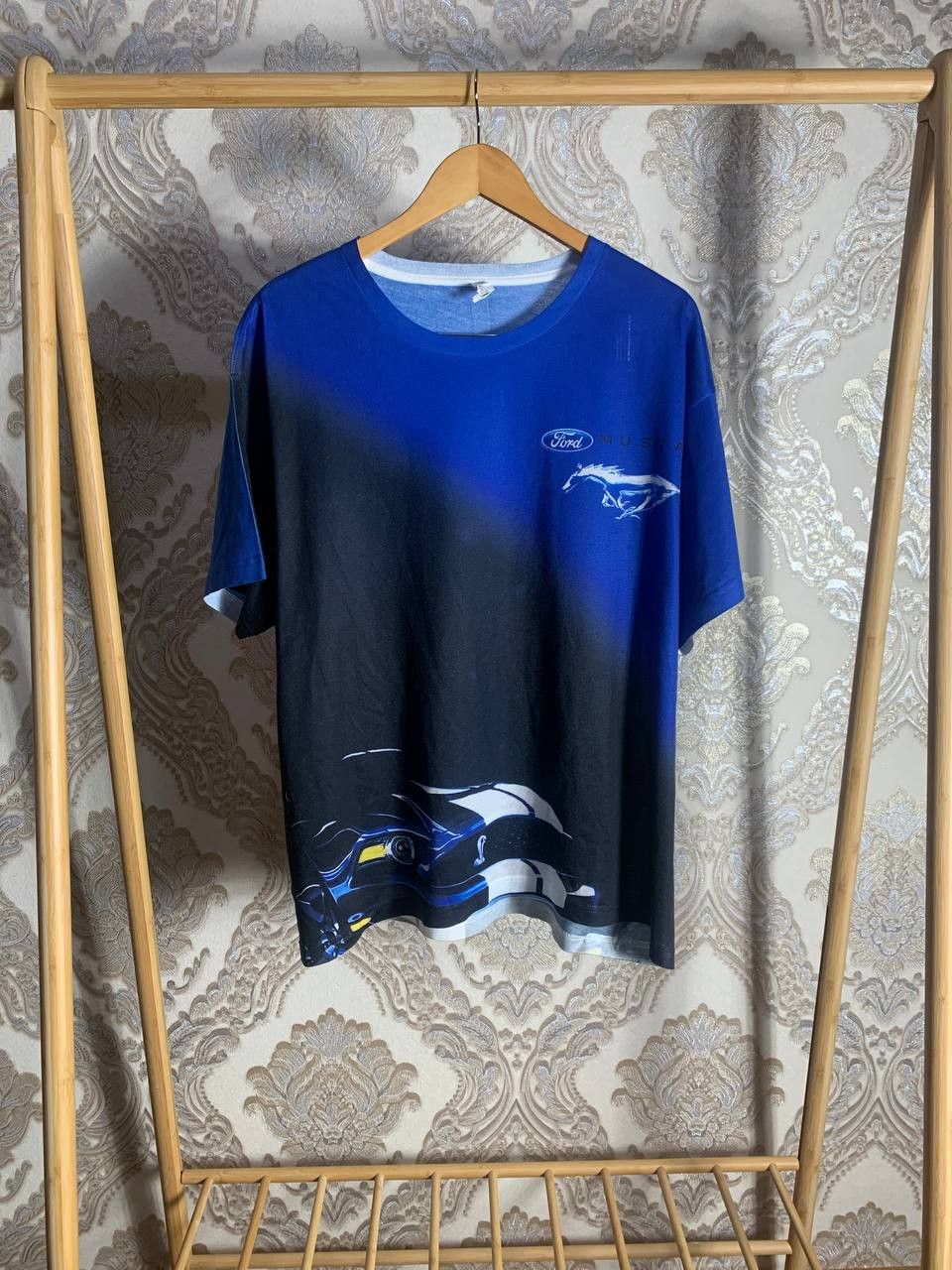 NASCAR Vintage Ford Mustang Camaro Racing Double Printed T-shirt Size US XXL / EU 58 / 5 - 1 Thumbnail