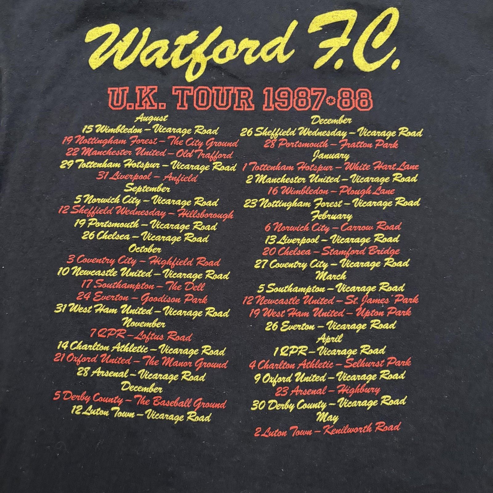 Vintage Vintage Watford FC Shirt L Soccer Football U.K. Tour 1987-88 Size US L / EU 52-54 / 3 - 9 Thumbnail