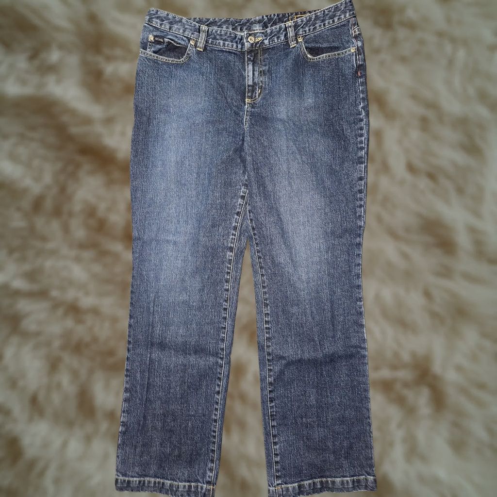 Denime Columbia Jeans Womens 18 Blue Denim Authentic Straight Leg Stretch 5-Pocket Size 38" / US 16 / IT 52 - 1 Thumbnail