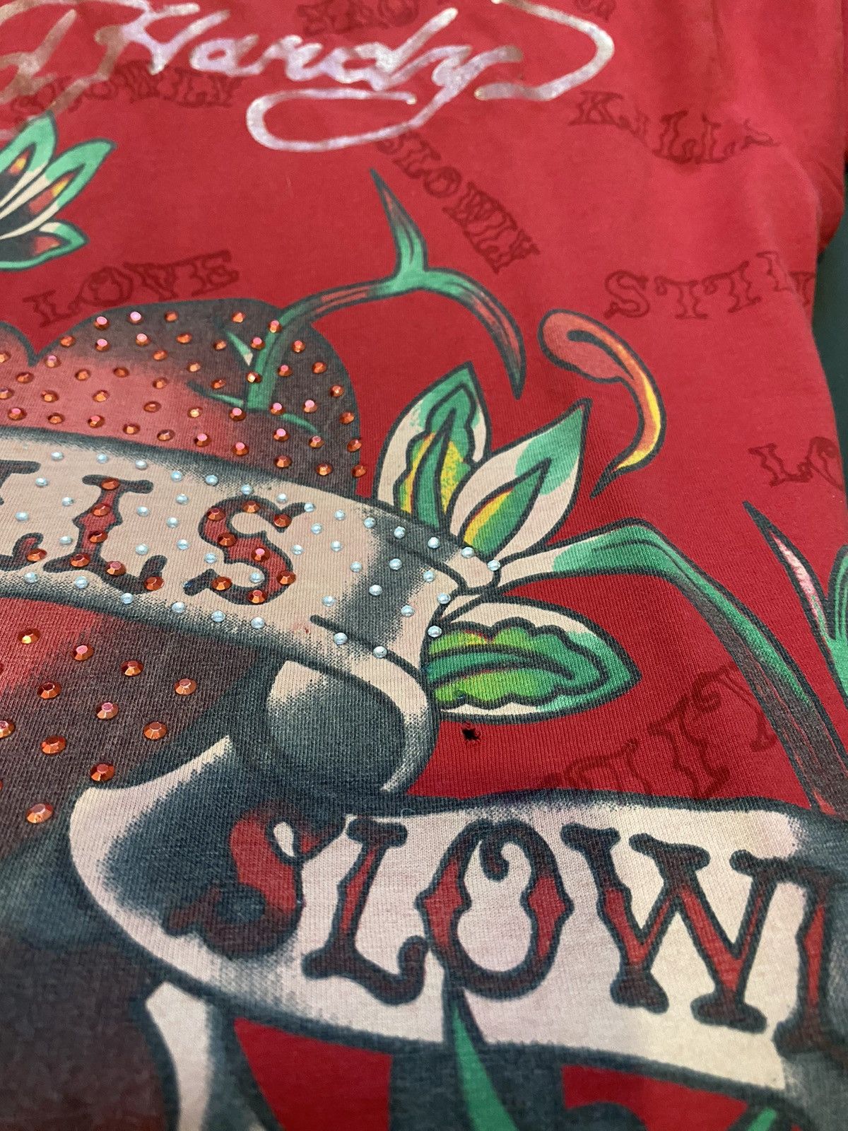 Ed Hardy Ed Hardy Love Kills Slowly Skull Graphic T-shirt Men M Red Size US M / EU 48-50 / 2 - 9 Thumbnail