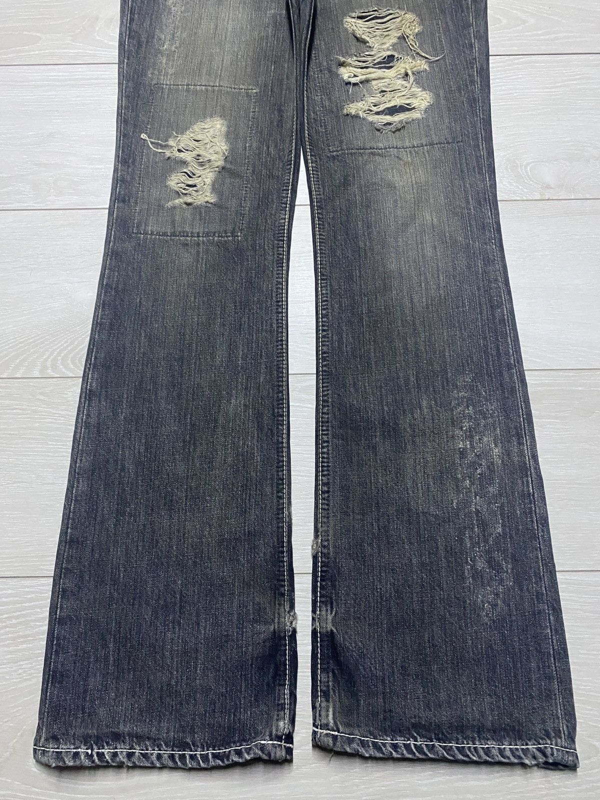 If Six Was Nine Vintage Japanese Brand On Board Patches Bootcut Flare Jeans Size US 34 / EU 50 - 7 Thumbnail
