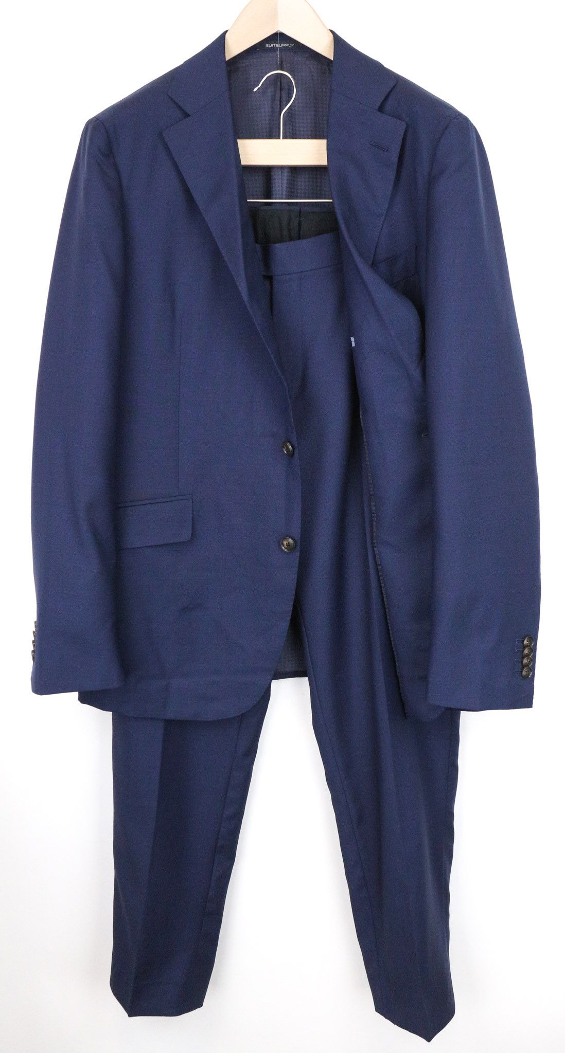 Suitsupply LA SPALLA UK44R Blue Wool Lined Suit 75153 Size 44R - 1 Thumbnail