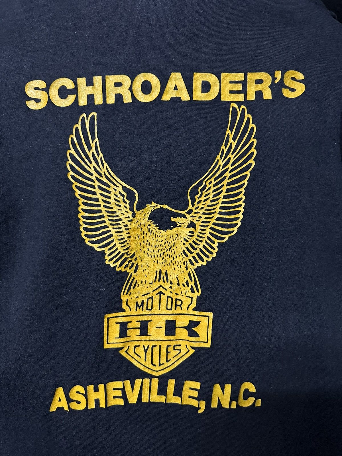 Harley Davidson × Vintage Vintage 70s Schroader’s Motor H-K Cycles Racing Sun Faded T Size US M / EU 48-50 / 2 - 2 Thumbnail