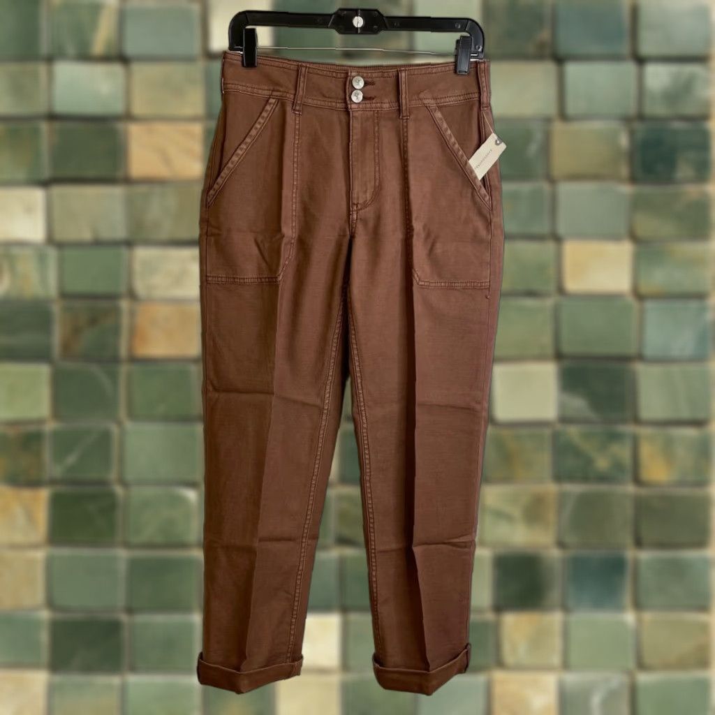 VINTAGE PILCRO Military Boyfriend Trouser Pants Women 26 Brown