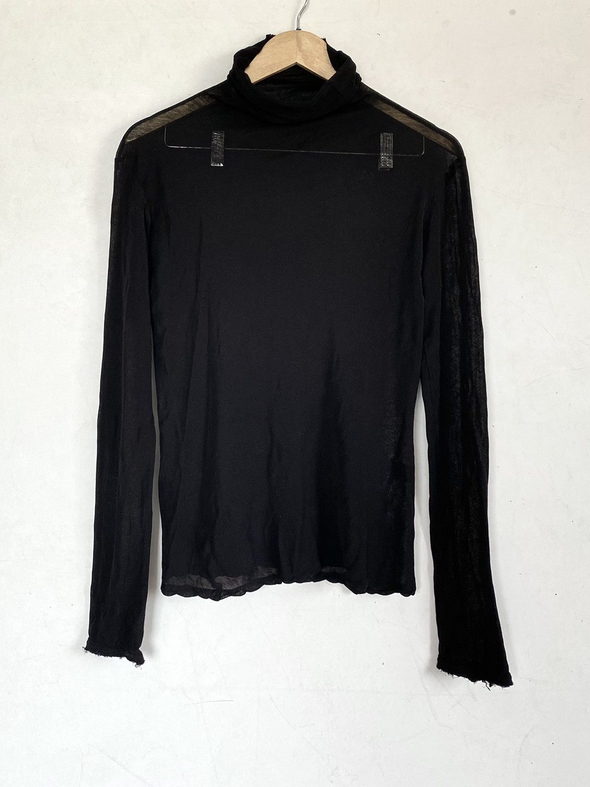 Yohji Yamamoto Vintage 90s Yohji Yamamoto Roll Neck Transparent Mesh Shirt Size S / US 4 / IT 40 - 2 Thumbnail
