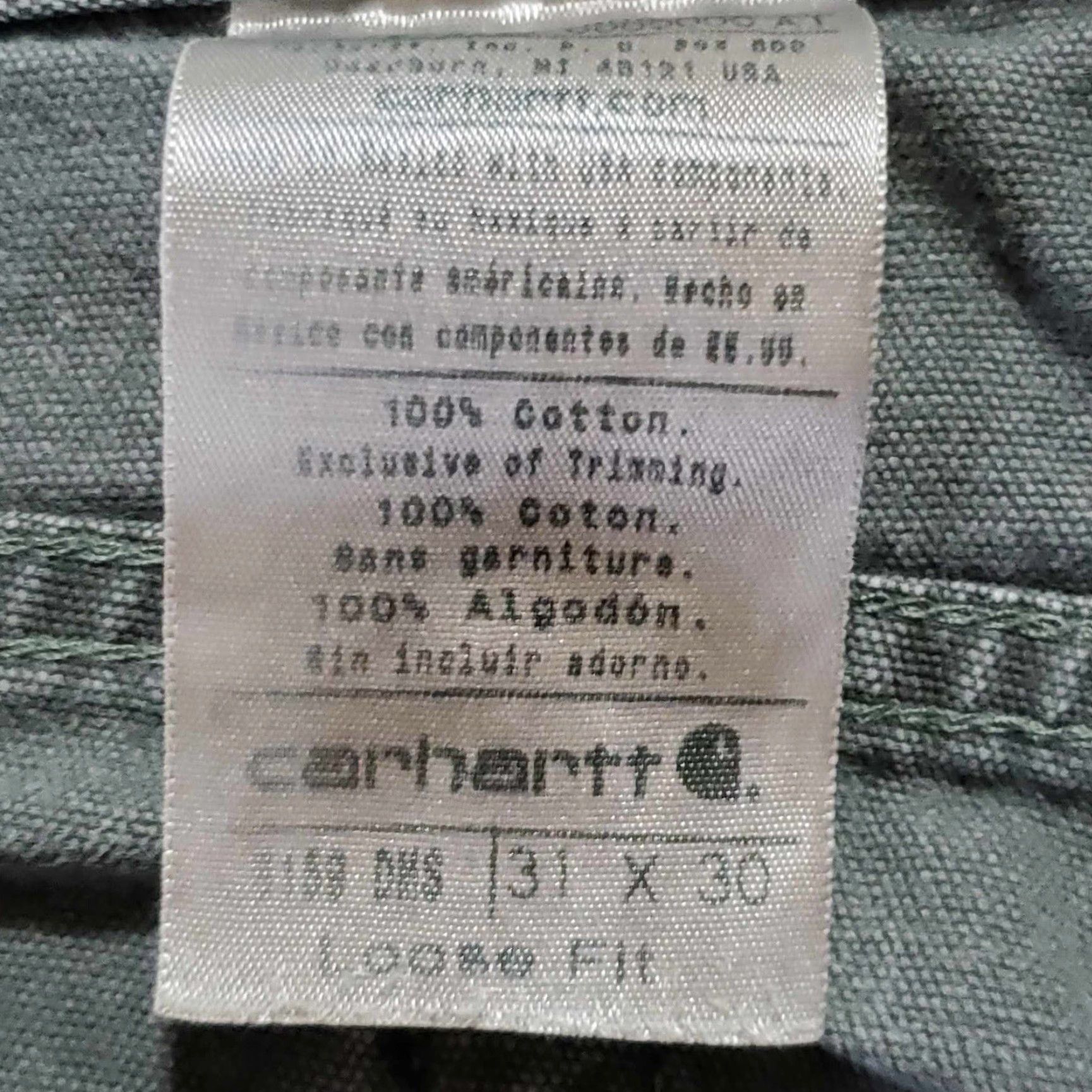 Carhartt VINTAGE Carhartt Pants Men 30 X 25.5 Moss Green Distressed Grunge Canvas Workwear Regular Inseam 25 Dungaree Mens Size US 30 / EU 46 - 8 Thumbnail
