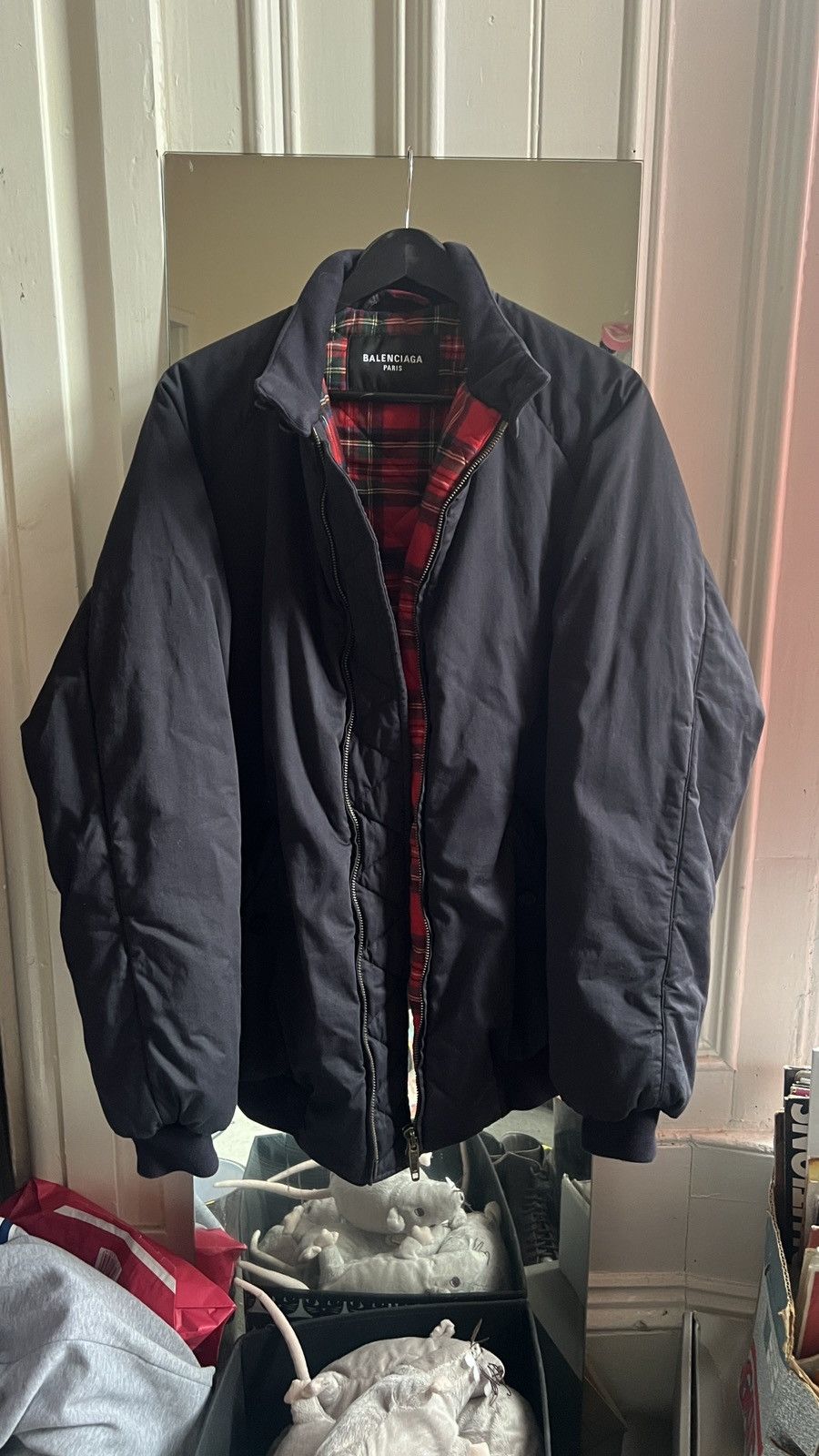Balenciaga Tartan Padded Bomber