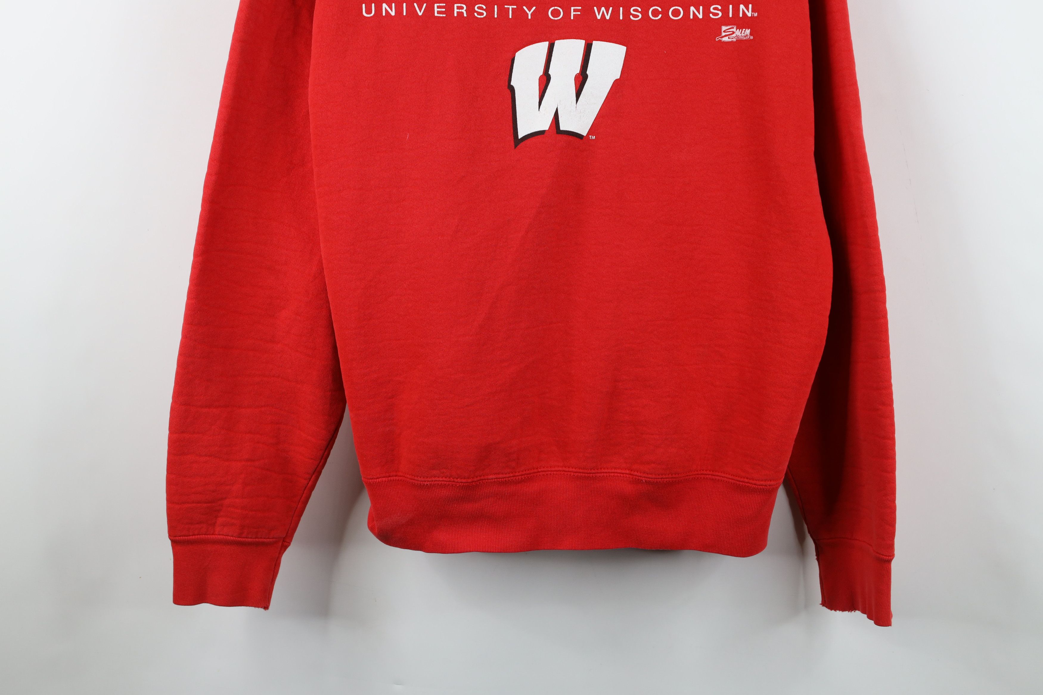 Vintage Vintage 90s Heavy University of Wisconsin Sweatshirt Red USA Size US XL / EU 56 / 4 - 3 Thumbnail