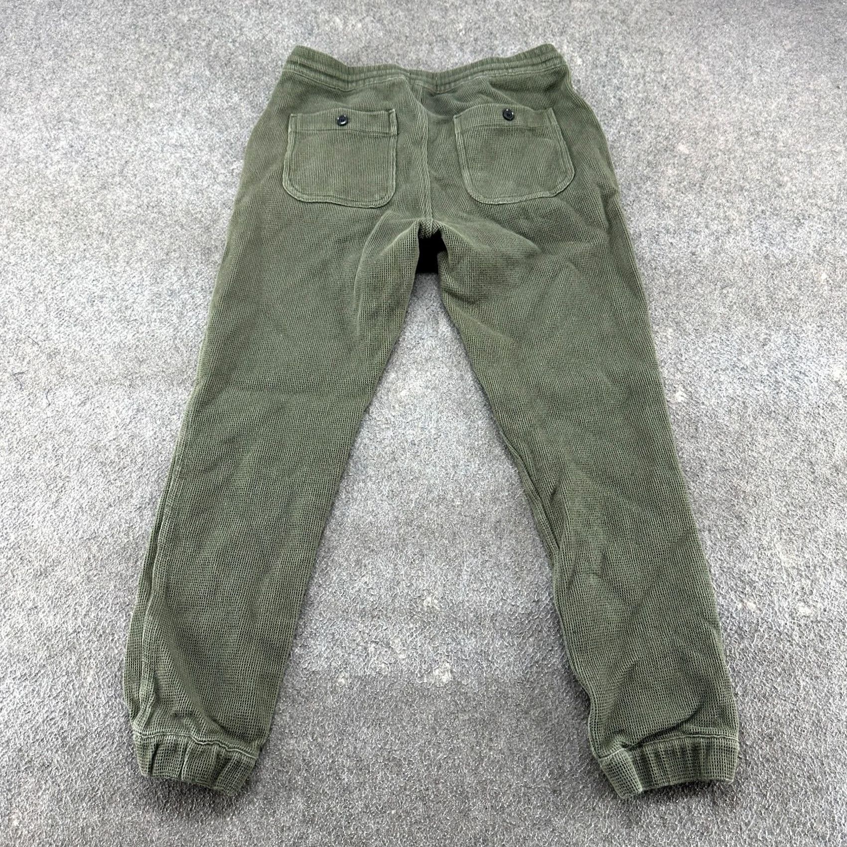 Taylor Stitch Taylor Stitch Pants Mens M Green Jogger Apres Thermal Waffle Knit Cotton Heavy Sports 90s Athleisure Tapered Inseam 27 Pockets Size US 31 - 6 Thumbnail