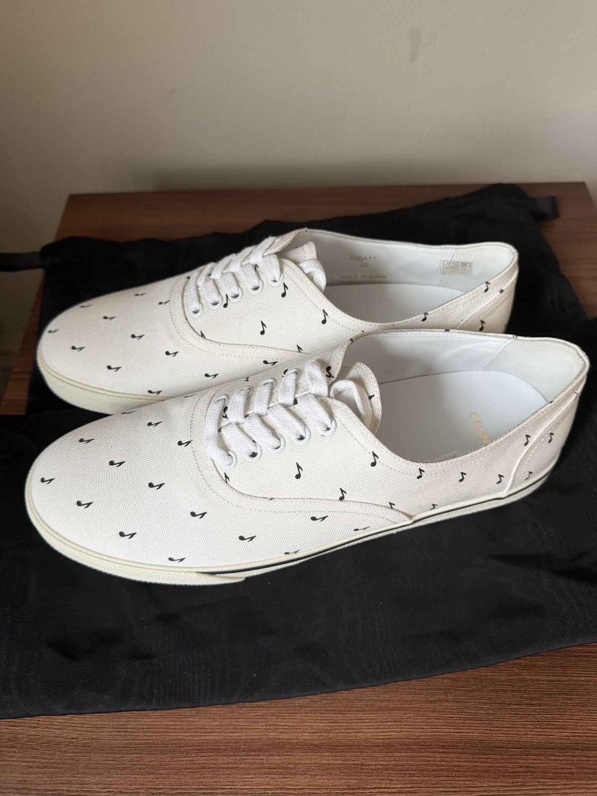 Celine Celine White Elliot Music Note GAT - BNIB - Hedi Slimane Size US 11.5 / EU 44-45 - 5 Thumbnail