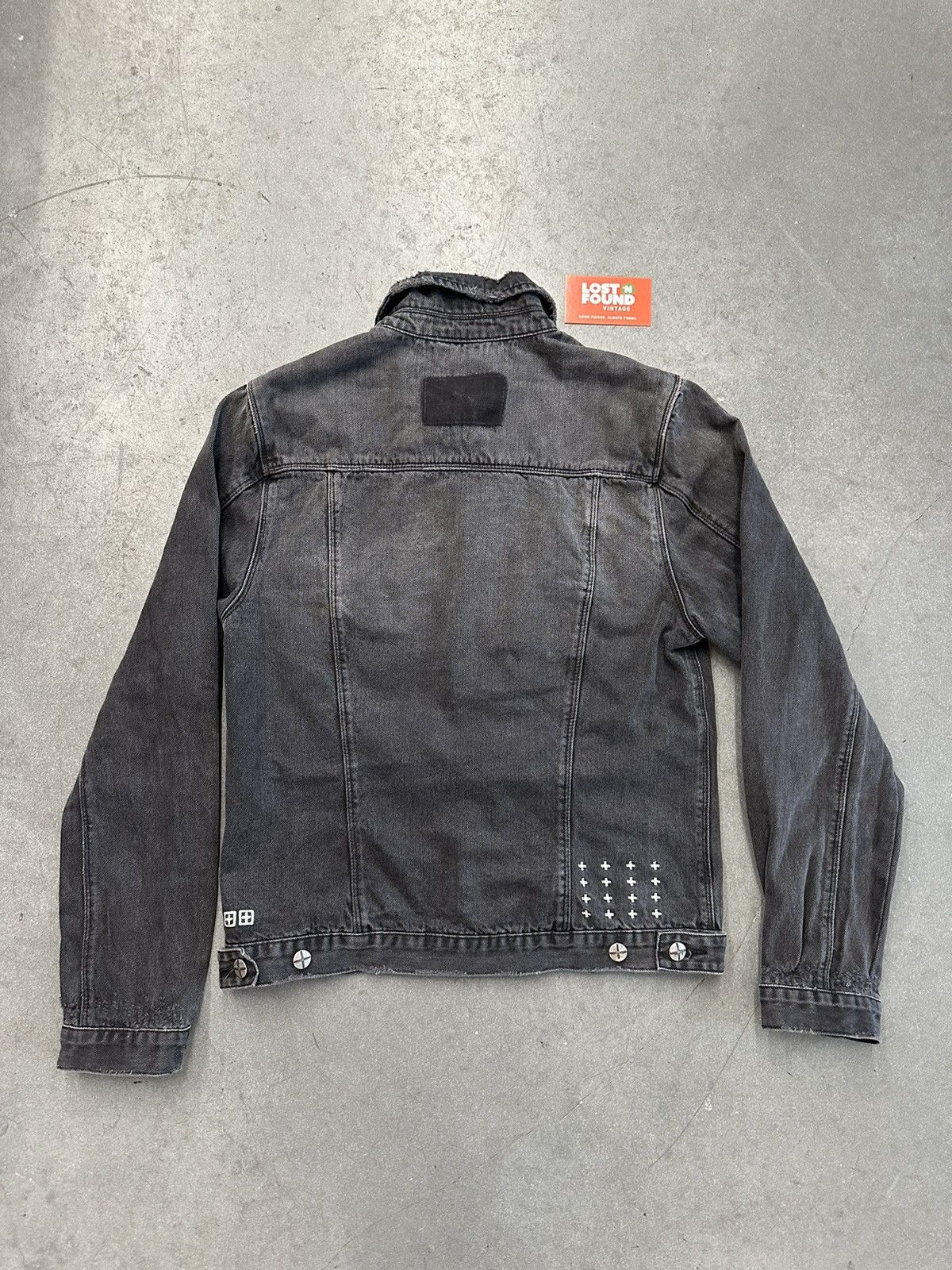 Ksubi Ksubi Classic Distressed Sketchy Black Denim Jacket Size US M / EU 48-50 / 2 - 2 Thumbnail