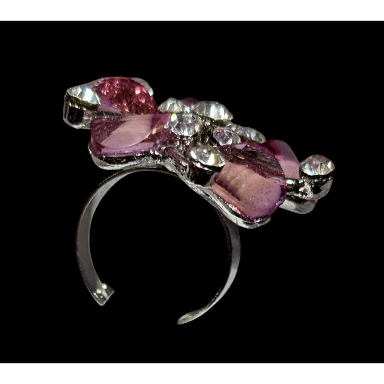 Other Whimsical Fairycore Purple And Silver Tone Ring Adjustable S Size ONE SIZE - 3 Thumbnail