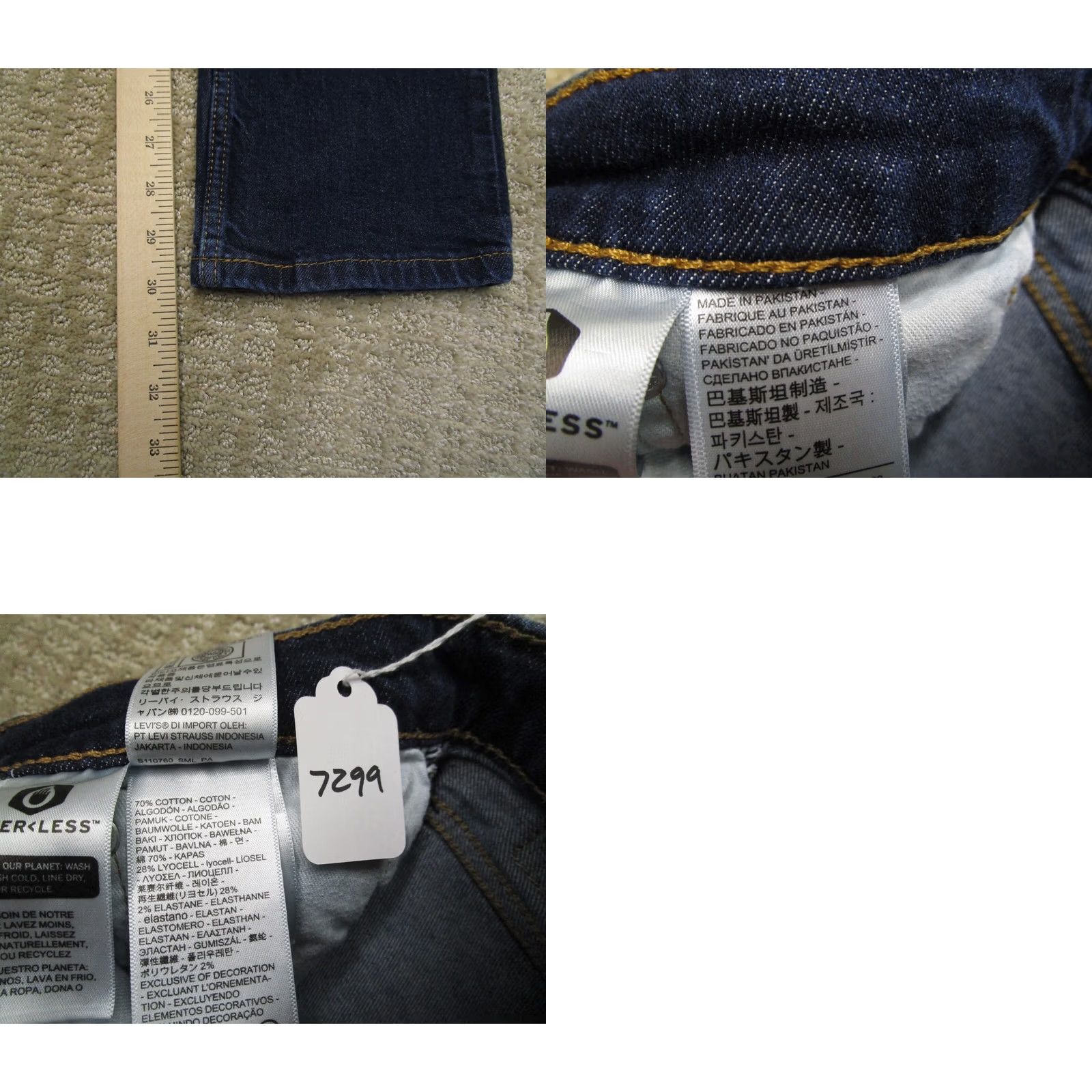 Levi's Levi's 511 Jeans Men 29x32 Blue Slim Straight Denim Stretch Pockets Logo 5-Pocket Style Regular Size Type Jeans Mens Size US 29 - 8 Thumbnail