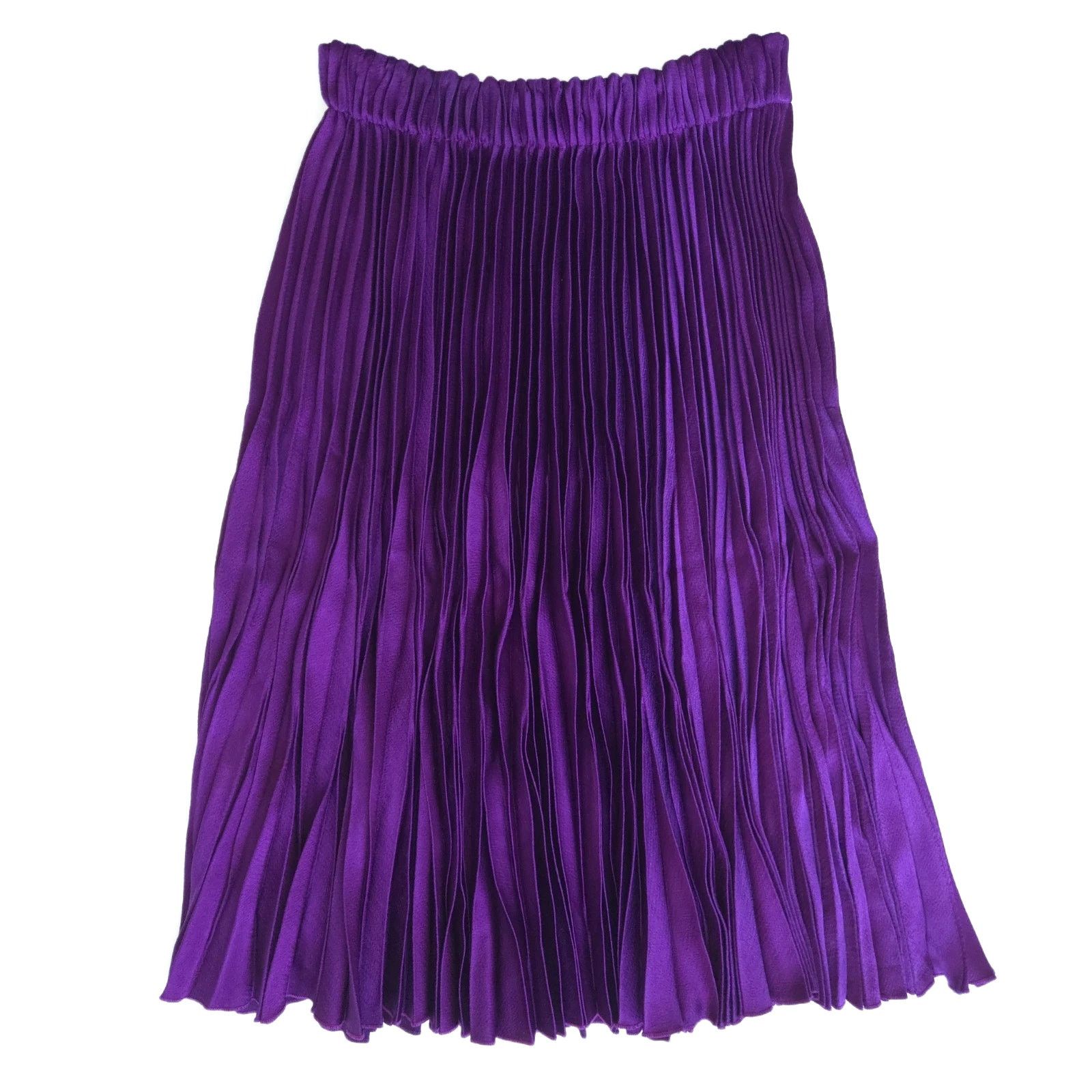 Gucci Gucci Satin Knee-length Pleated Aubergine Skirt, IT 38 (XS) Size 26" / US 2 / IT 38 - 1 Thumbnail