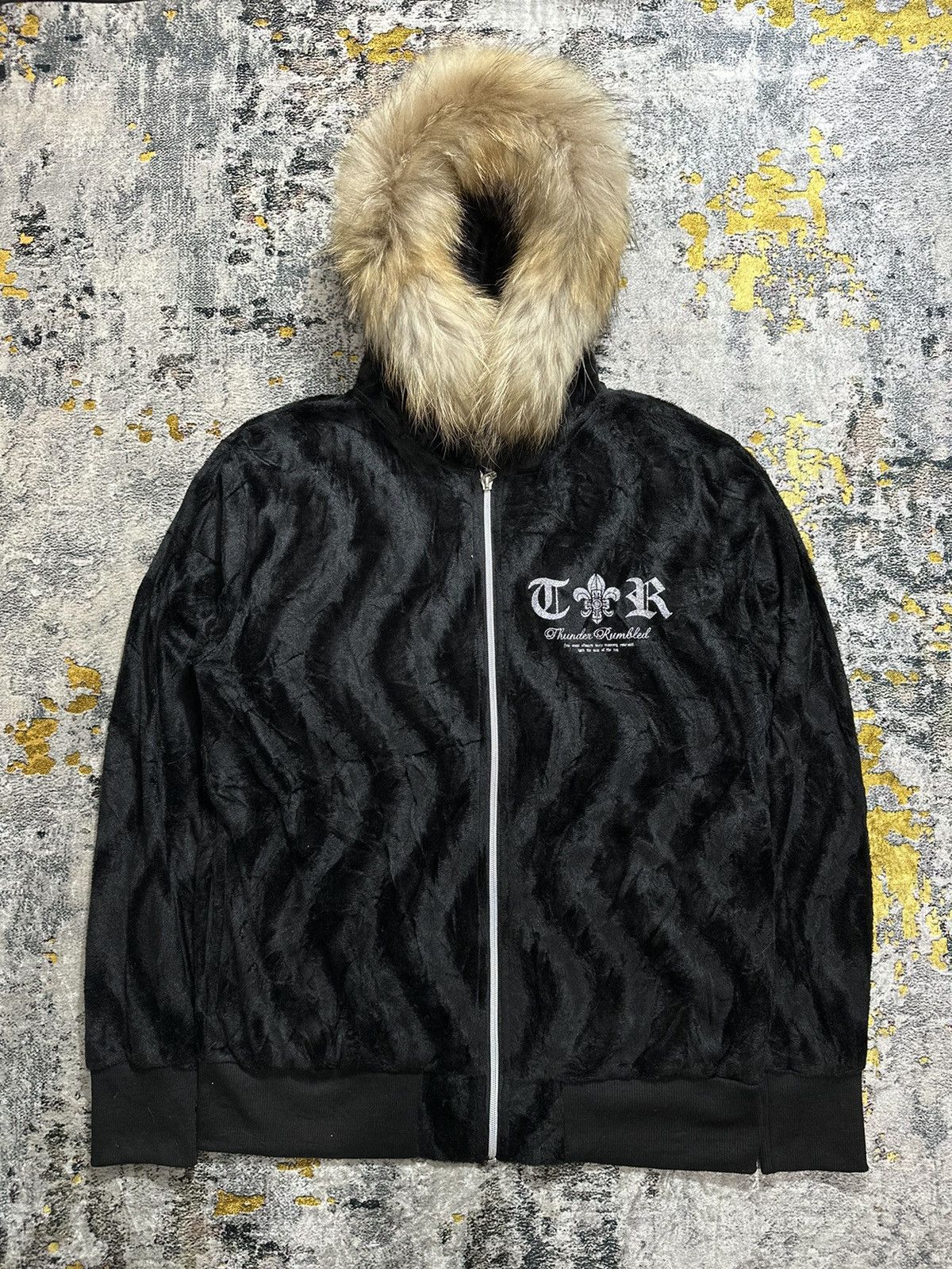 Beauty Beast AHEAD CLASH VELVET WAVY FUR ZIP HOODIE CH IFSIX LGB STYLE Size US L / EU 52-54 / 3 - 1 Thumbnail