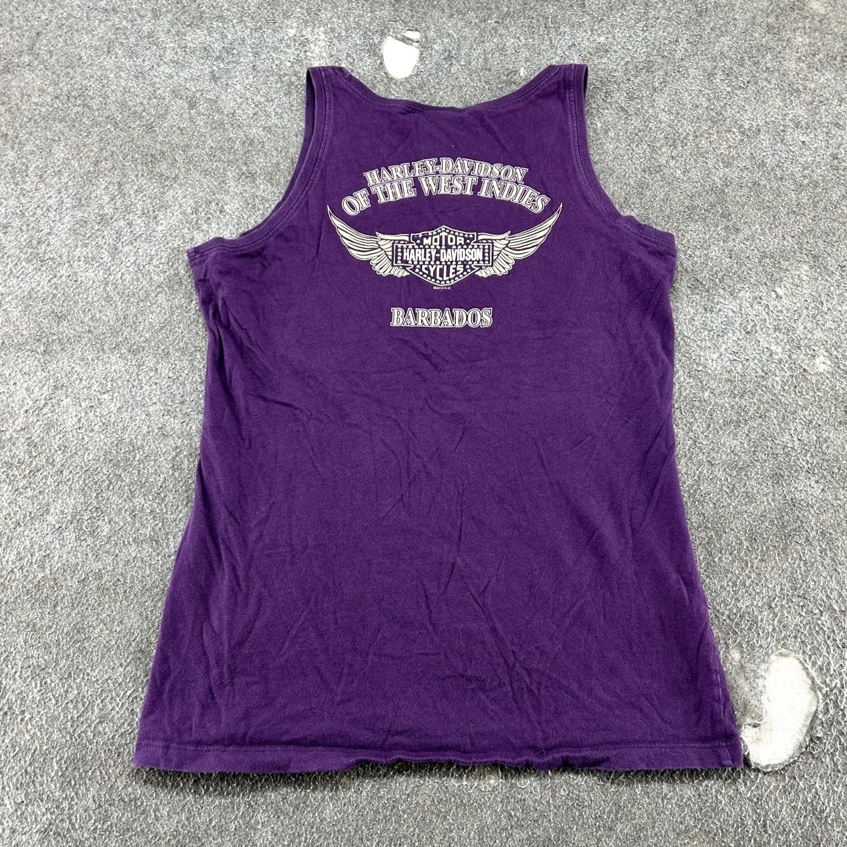 Harley Davidson VINTAGE Harley-Davidson Shirt Womens L Purple Tank Top Eagle Barbados USA Y2K Size L / US 10 / IT 46 - 4 Thumbnail
