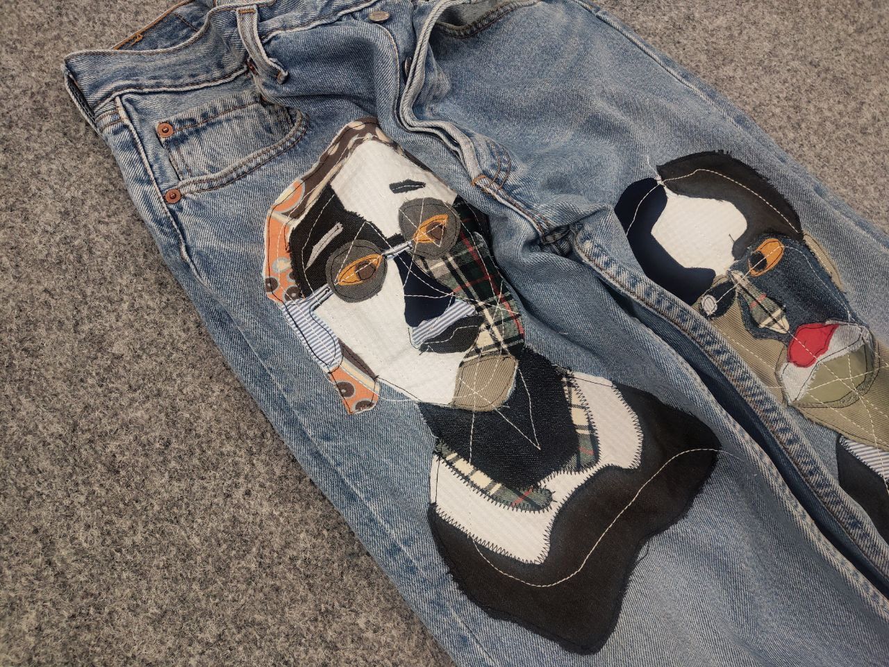 Levi's Vintage 90's Levis 501 Sashiko Patchwork Face Jeans watanabe Size US 33 - 6 Thumbnail