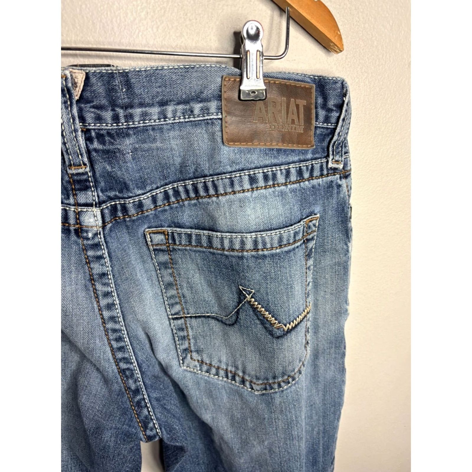 Ariat Ariat Jeans 32/32 Denim Mens 5-Pocket Bootcut Slim Western Rodeo Blue MX12FA16 USA Cowboy Southwestern 5736 Mens Size US 32 / EU 48 - 5 Thumbnail