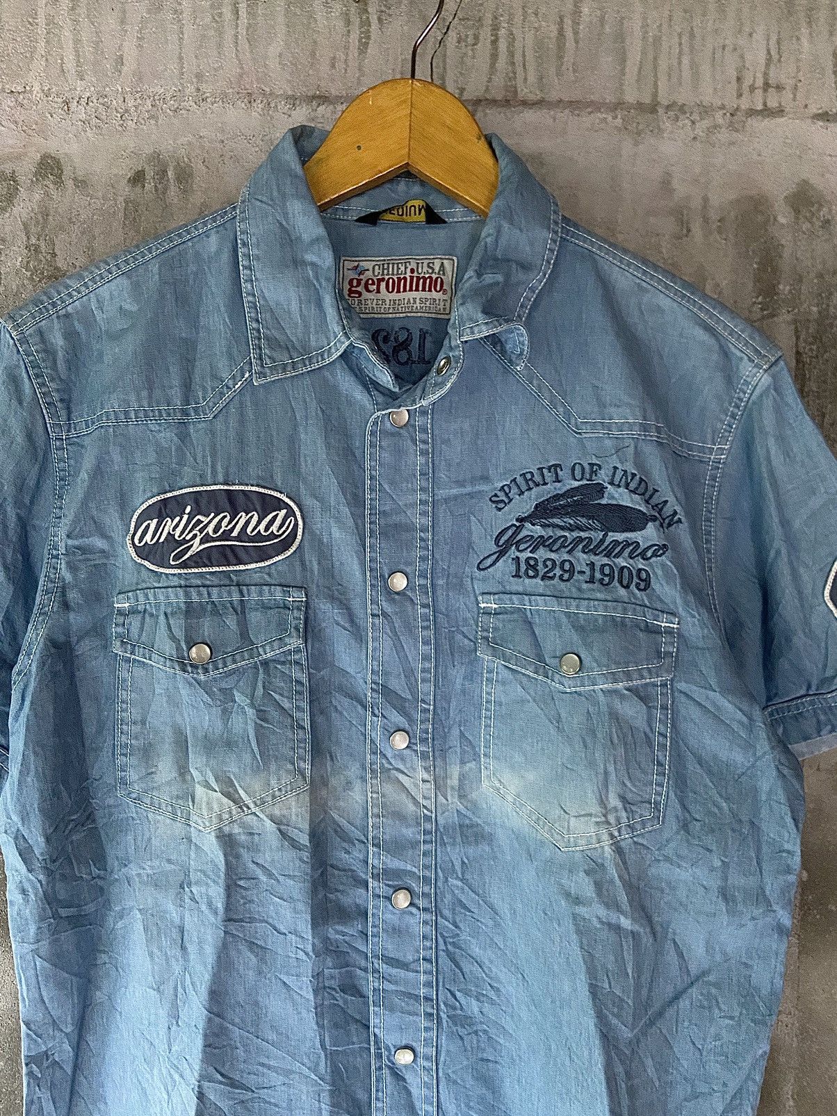 If Six Was Nine CHIEF U.S.A WORKSHIRT APACHE GERONIMO Size US M / EU 48-50 / 2 - 3 Thumbnail