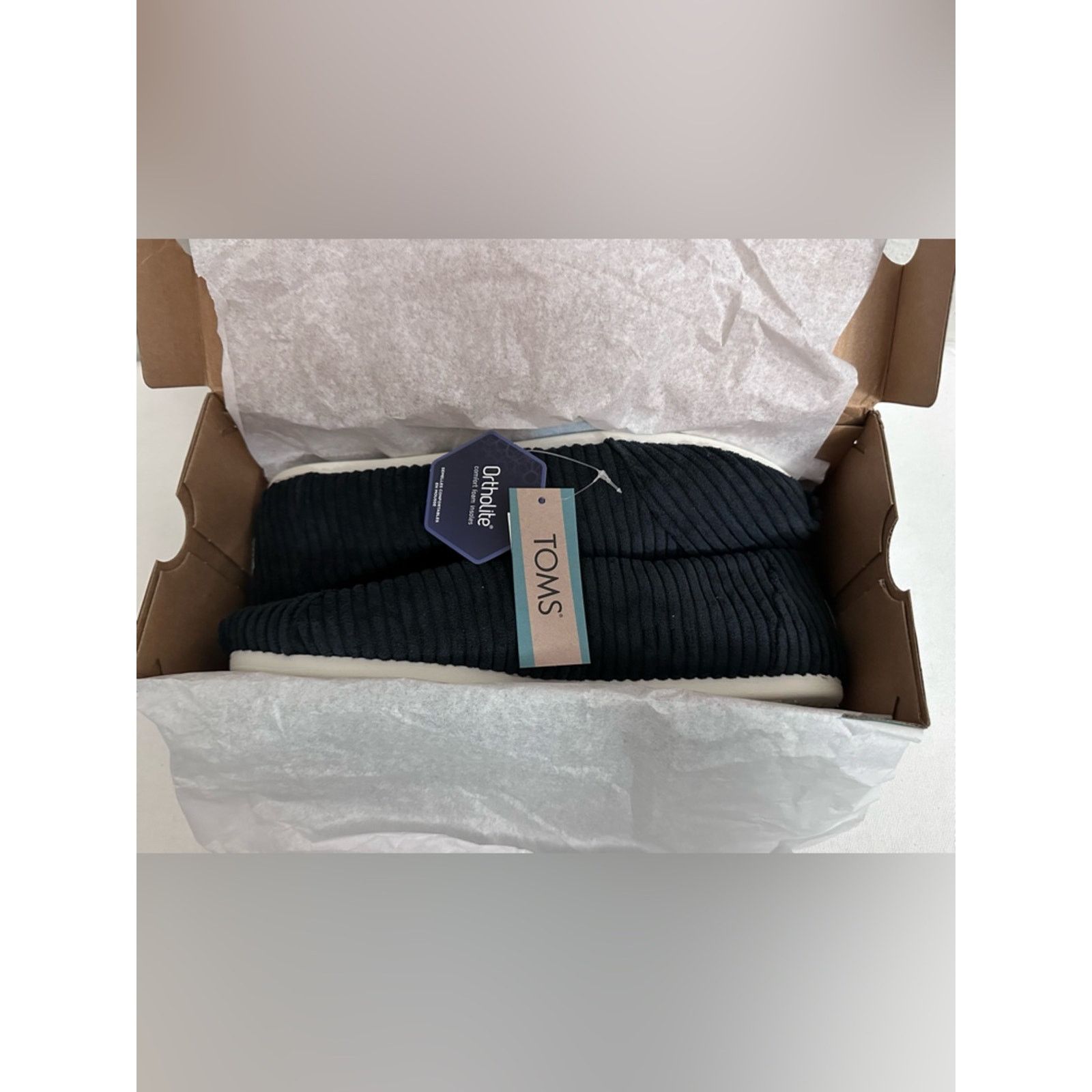 Toms TOMS Wale Cord & Faux Fur Lined Slip-On Shoe Women 11 Black Size US 11 / IT 41 - 8 Thumbnail