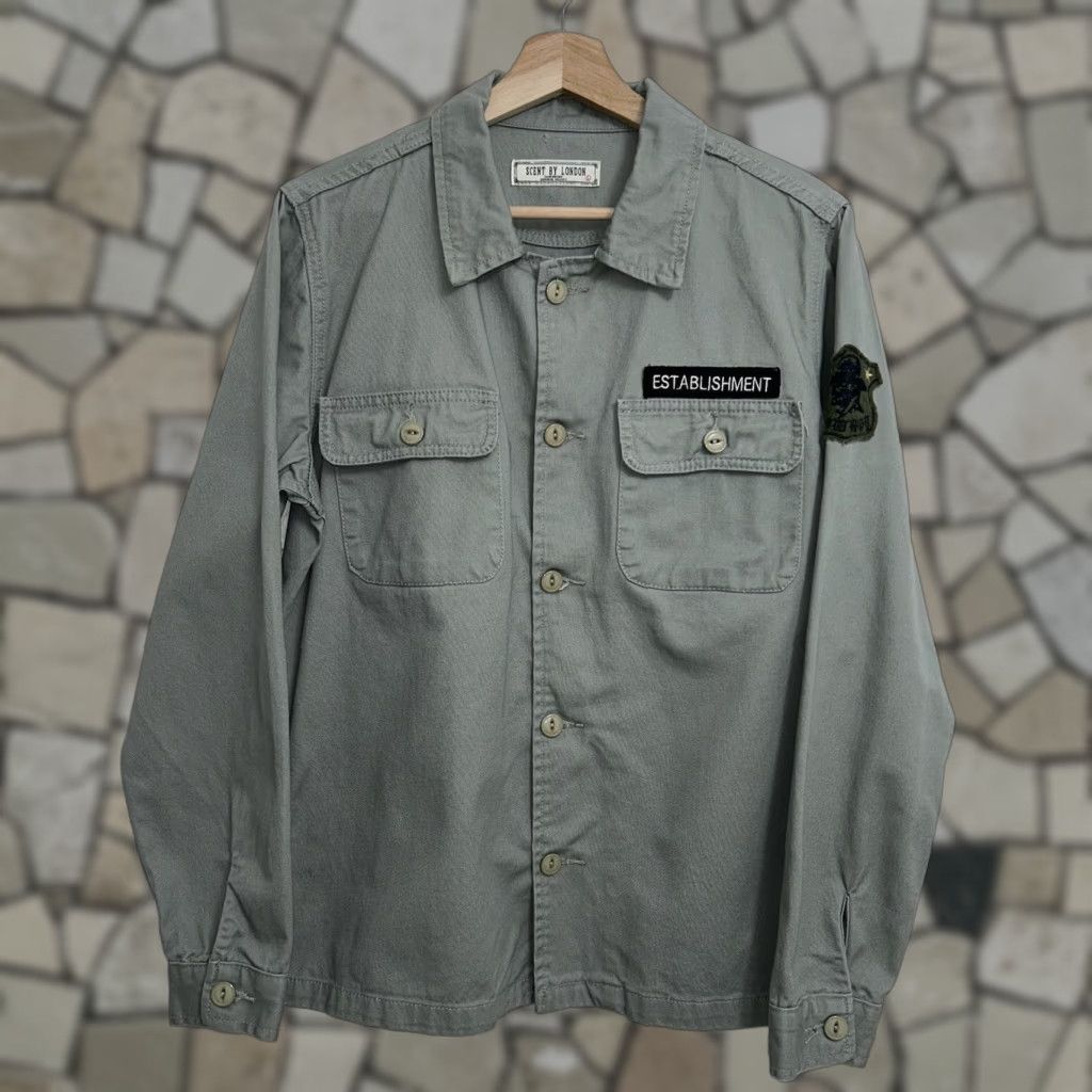 Vintage Scent By London Sanforized Military Green Button Jacket Men’s Large Size US L / EU 52-54 / 3 - 1 Thumbnail