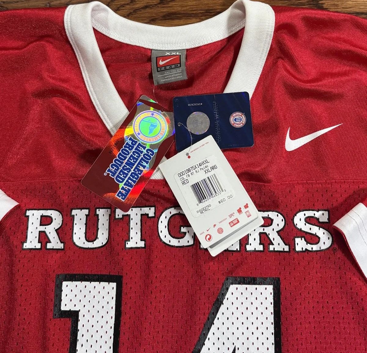 Nike Vintage Nike Rutgers University Scarlet Knights Jersey XXL Size US XXL / EU 58 / 5 - 2 Thumbnail