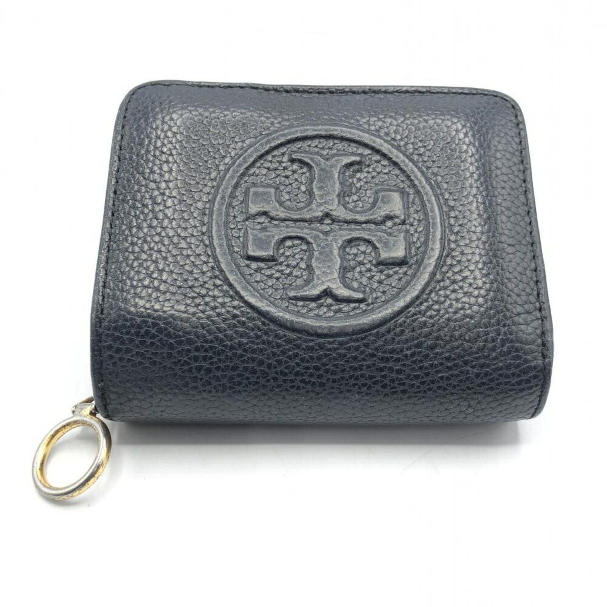 Tory Burch Tory Burch Bi-fold Wallet Black Round Grain Size ONE SIZE - 1 Thumbnail