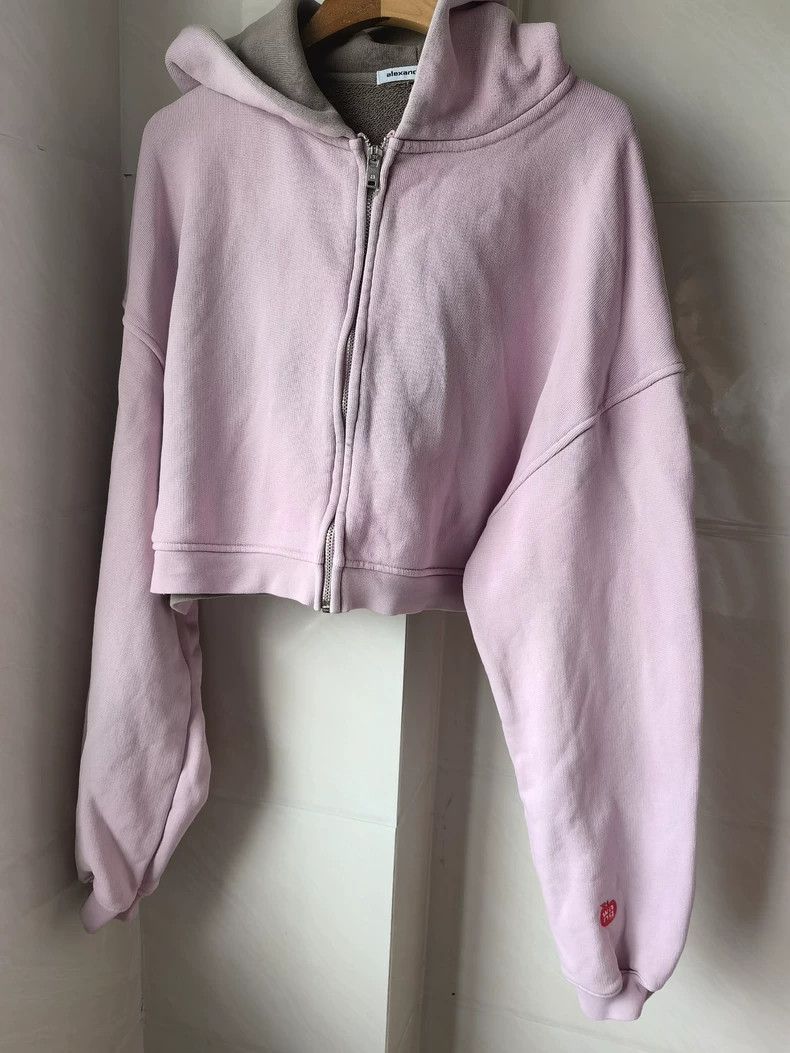 Alexander Wang Alexander Wang Pink Cropped Zip Hoodie Size XS / US 0-2 / IT 36-38 - 1 Thumbnail