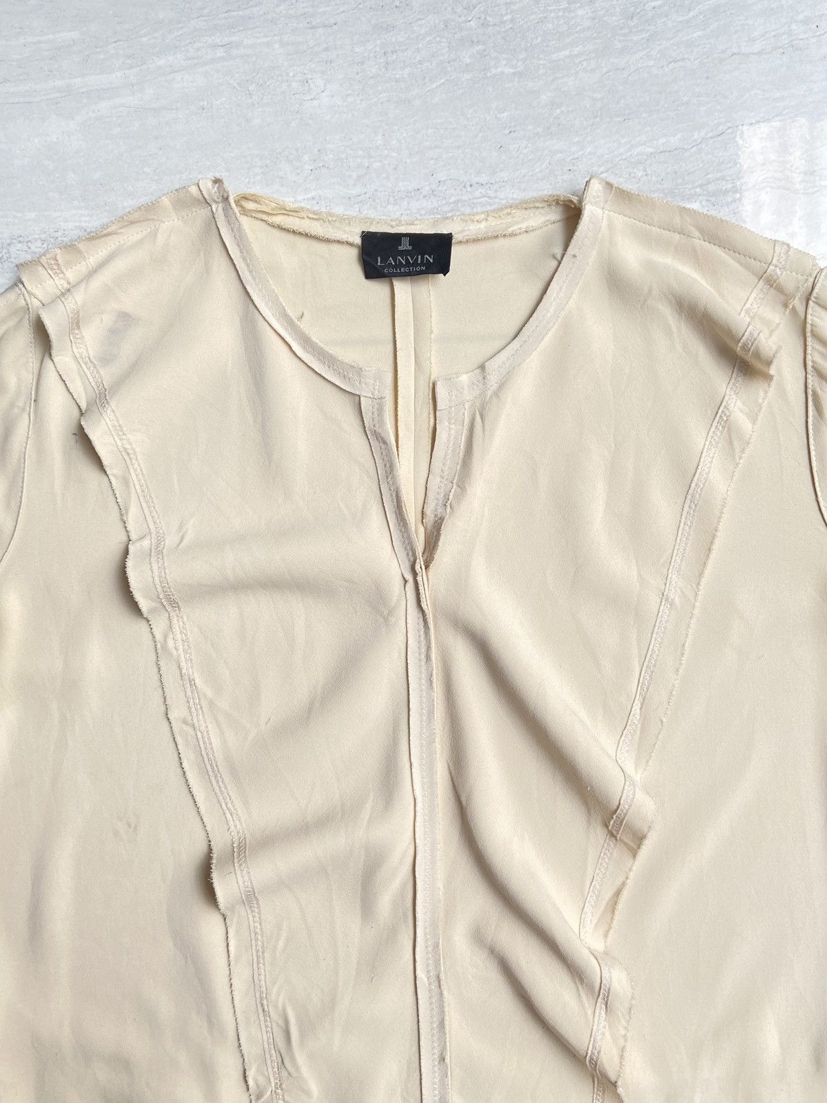 Lanvin LANVIN Collection Cream Blouse Size L / US 10 / IT 46 - 8 Thumbnail