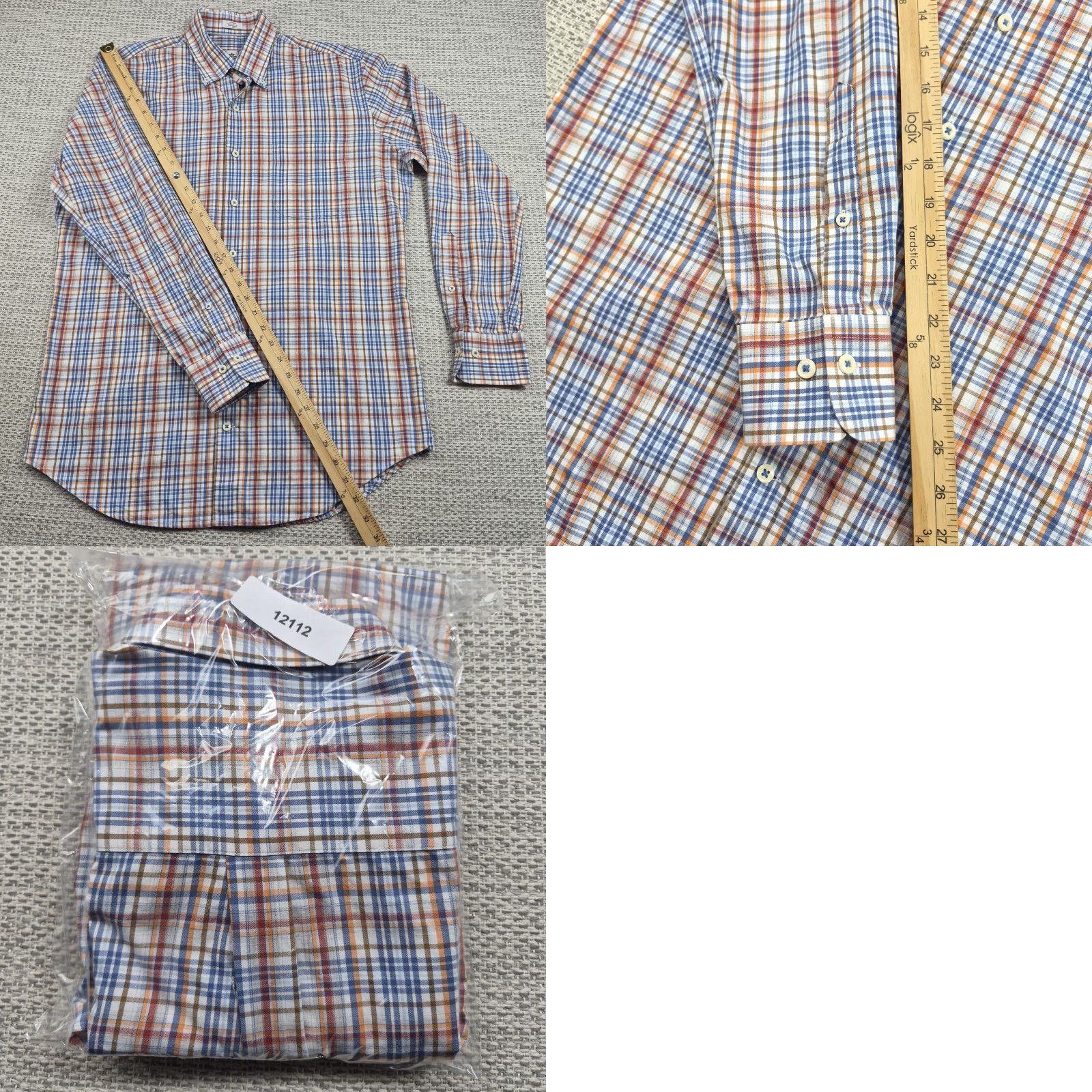 Peter Millar Peter Millar Button Up Shirt Mens Medium Plaid Long Sleeve Cotton Casual Shirt Size US M / EU 48-50 / 2 - 9 Thumbnail