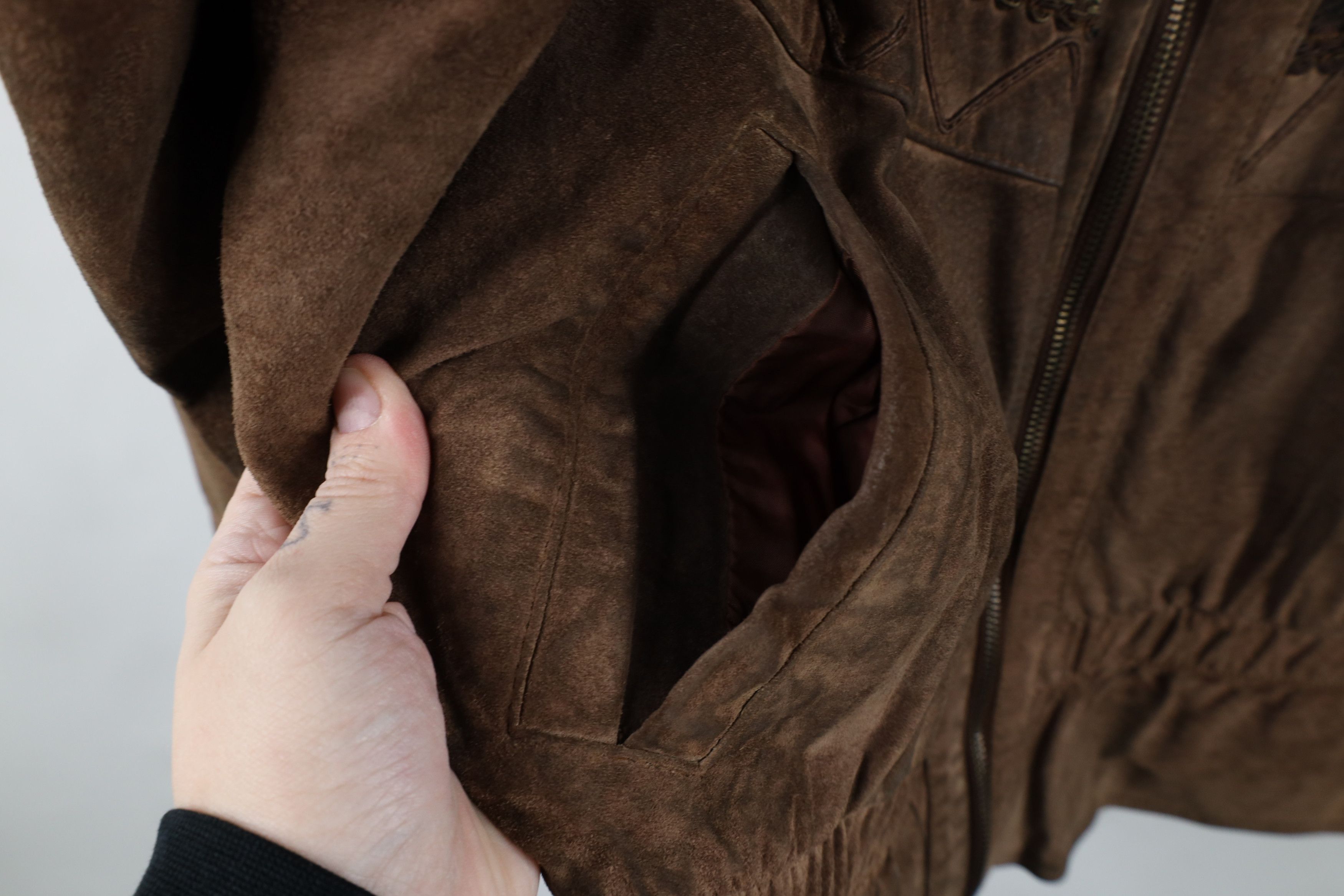 Vintage Vintage 90s Streetwear Suede Leather Patchwork Jacket Size M / US 6-8 / IT 42-44 - 8 Thumbnail