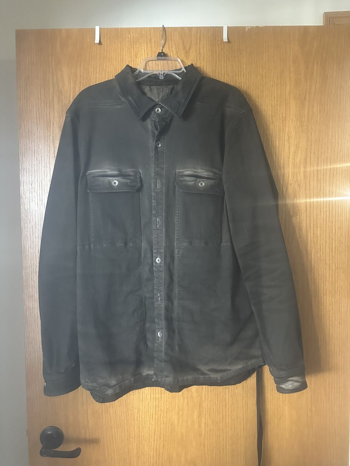 Rick Owens Drkshdw Rick Owens SS23 Dark Dust Denim Outershirt Size US L / EU 52-54 / 3 - 1 Thumbnail
