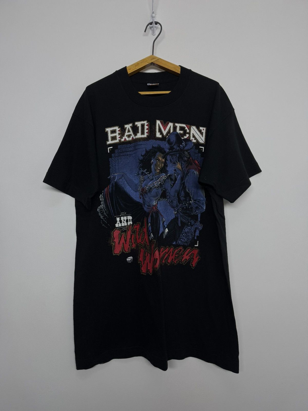 Fruit Of The Loom Vintage Bad Men and Wild Women Graphic T Shirt Size US L / EU 52-54 / 3 - 3 Thumbnail