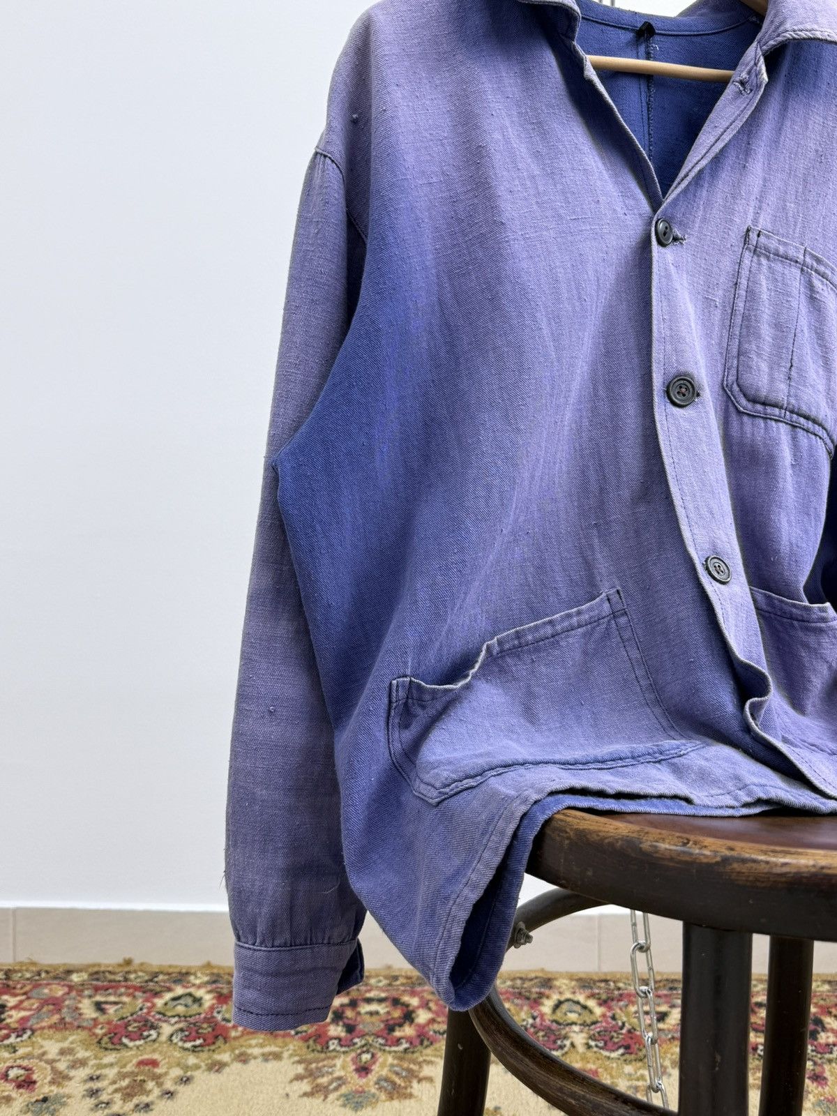 Le Laboureur Vintage 50s French Faded Trashed Chore Work Suit Size US L / EU 52-54 / 3 - 9 Thumbnail