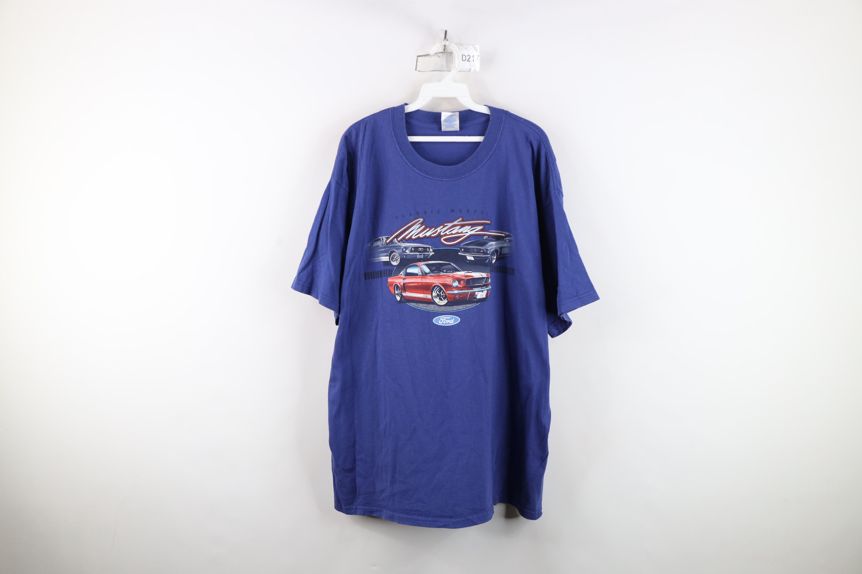 Vintage Vintage 90s Y2K Motor Co Mustang Muscle Car T-Shirt Blue Size US XL / EU 56 / 4 - 1 Thumbnail