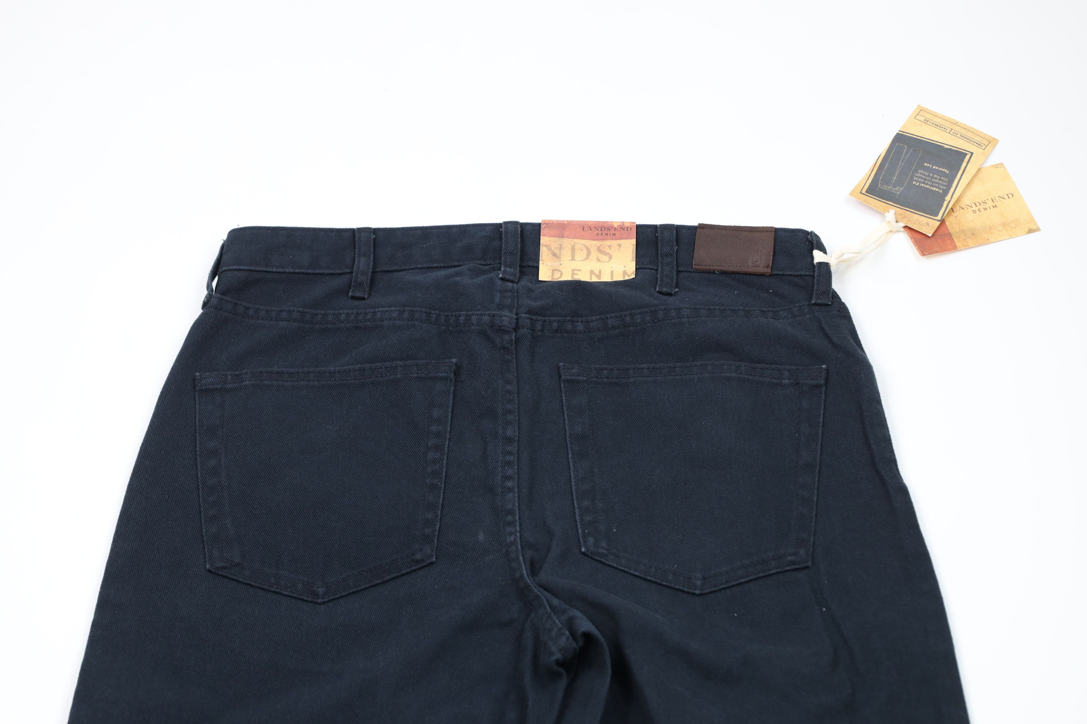 Lands' End Deadstock Vintage Lands End Tapered Leg Denim Jeans Black Size US 32 / EU 48 - 12 Thumbnail