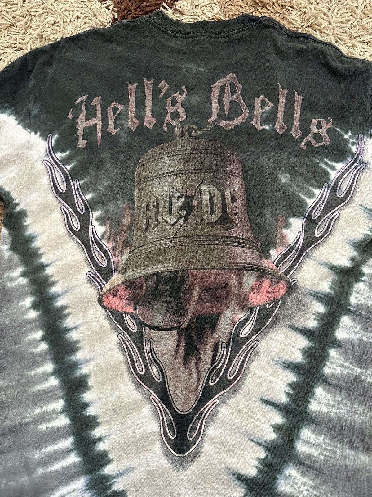 Band Tees 🔥VINTAGE AC/DC LIQIUD BLUE HELL BELLS T-SHIRT TIE DYE🔥 Size US L / EU 52-54 / 3 - 5 Thumbnail