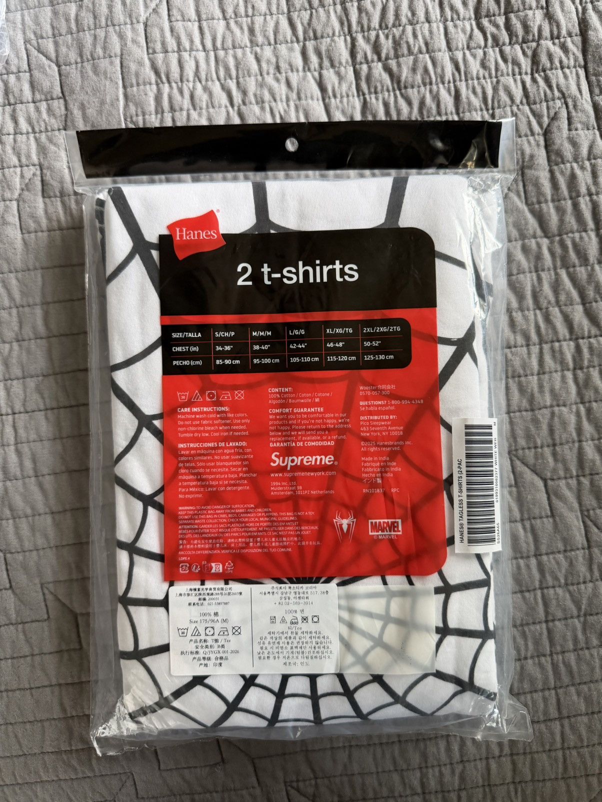 Supreme Supreme Hanes Spider-Man Tagless Tees (2 Pack) White Size US M / EU 48-50 / 2 - 3 Thumbnail