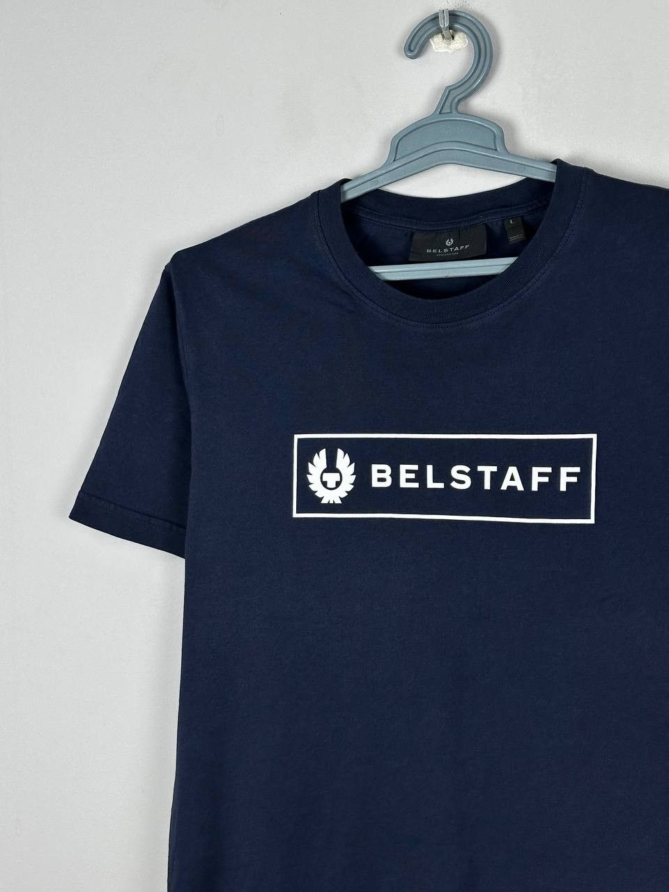 Belstaff Belstaff Navy Luxury Big Logo T Shirt Size US L / EU 52-54 / 3 - 3 Thumbnail