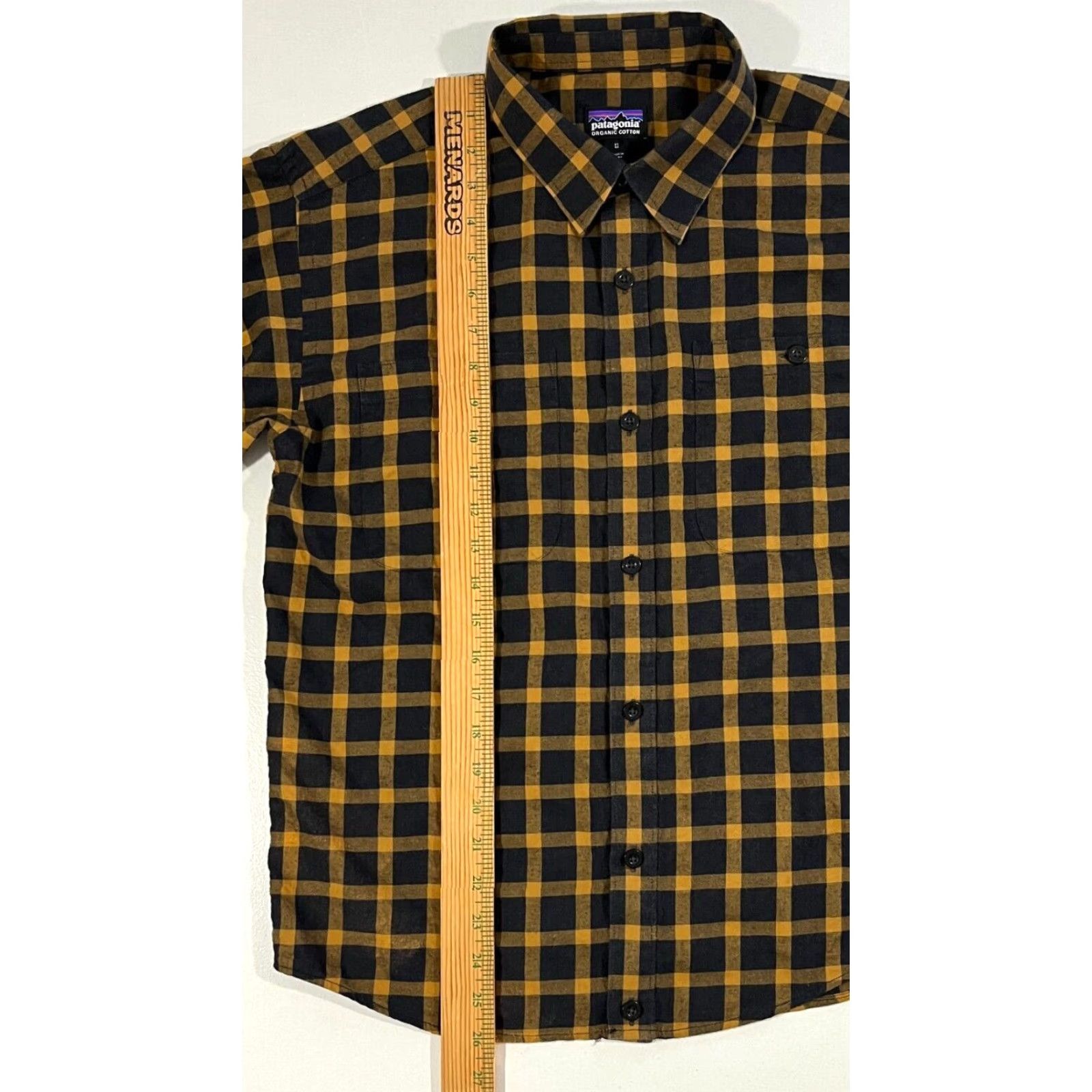 Patagonia VINTAGE Patagonia Shirt Plaid Long Sleeve Men’s M Black Mustard Yellow Cotton Pima Button-Up Size US M / EU 48-50 / 2 - 6 Thumbnail