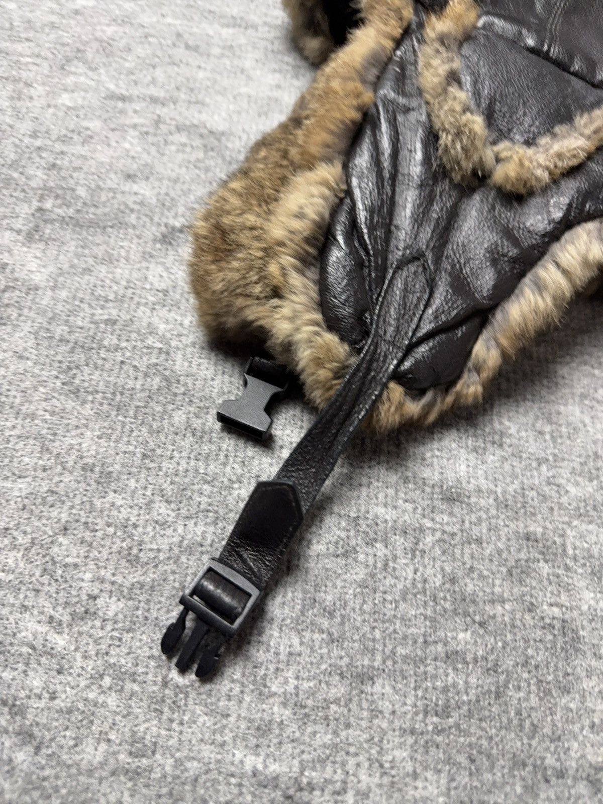 Japanese Brand 90s Vintage Aviator Leather Trapper Hat Real Fur Ushanka S Size ONE SIZE - 3 Thumbnail